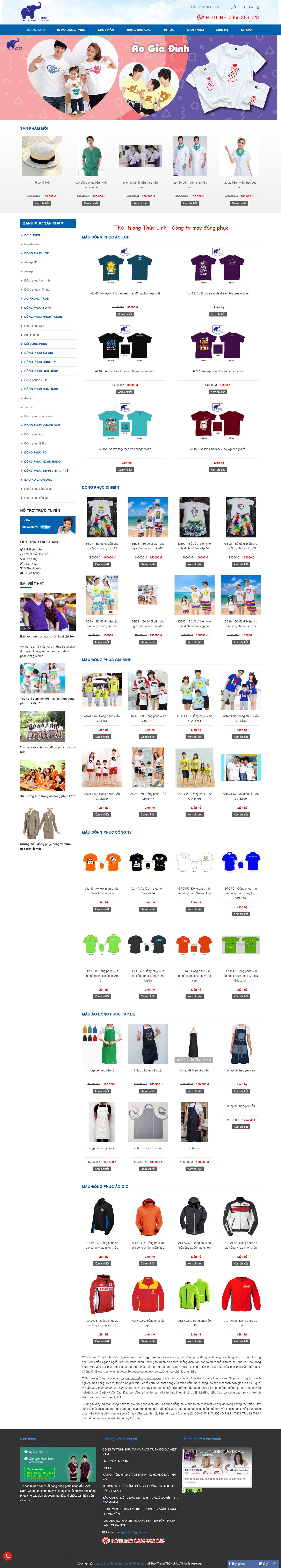 Thiết kế Website đồng phục - thoitrangthuylinh.vn