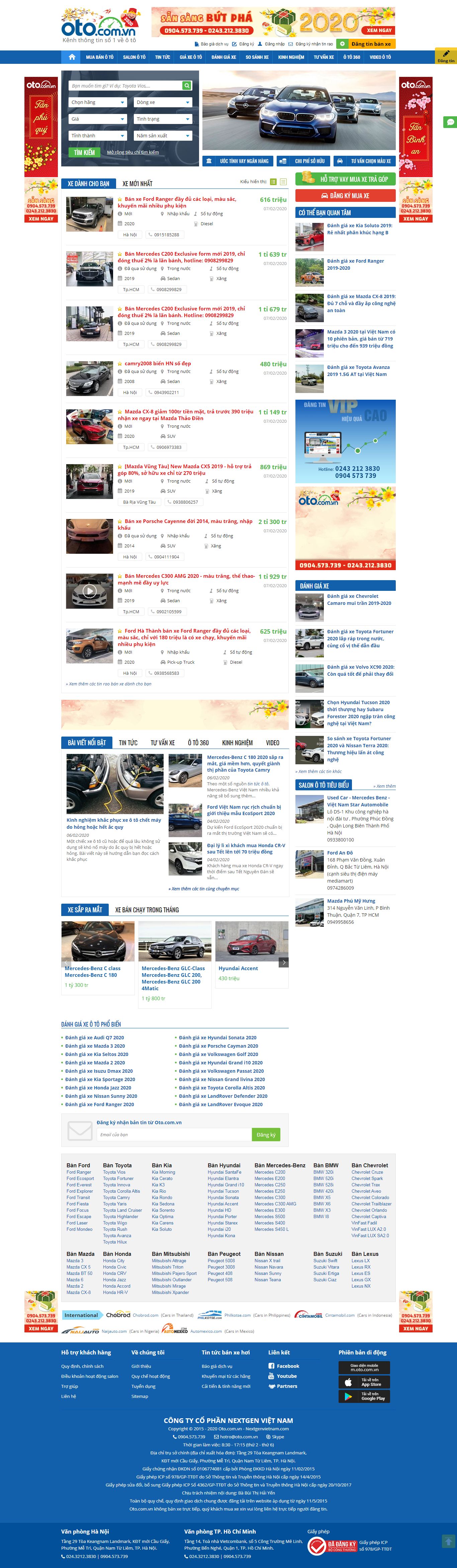 Thiết kế Website xe hơi - oto.com.vn
