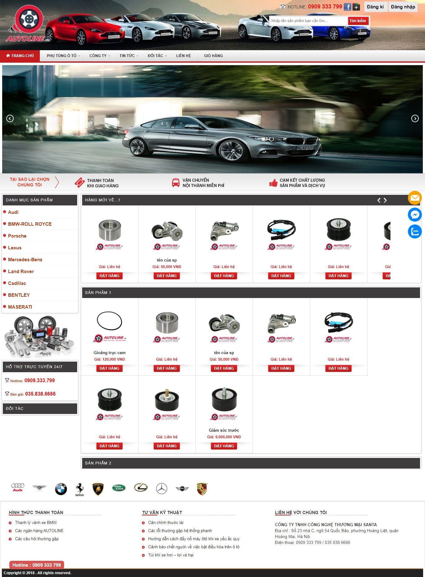 Thiết kế Website ô tô - autoline.vn