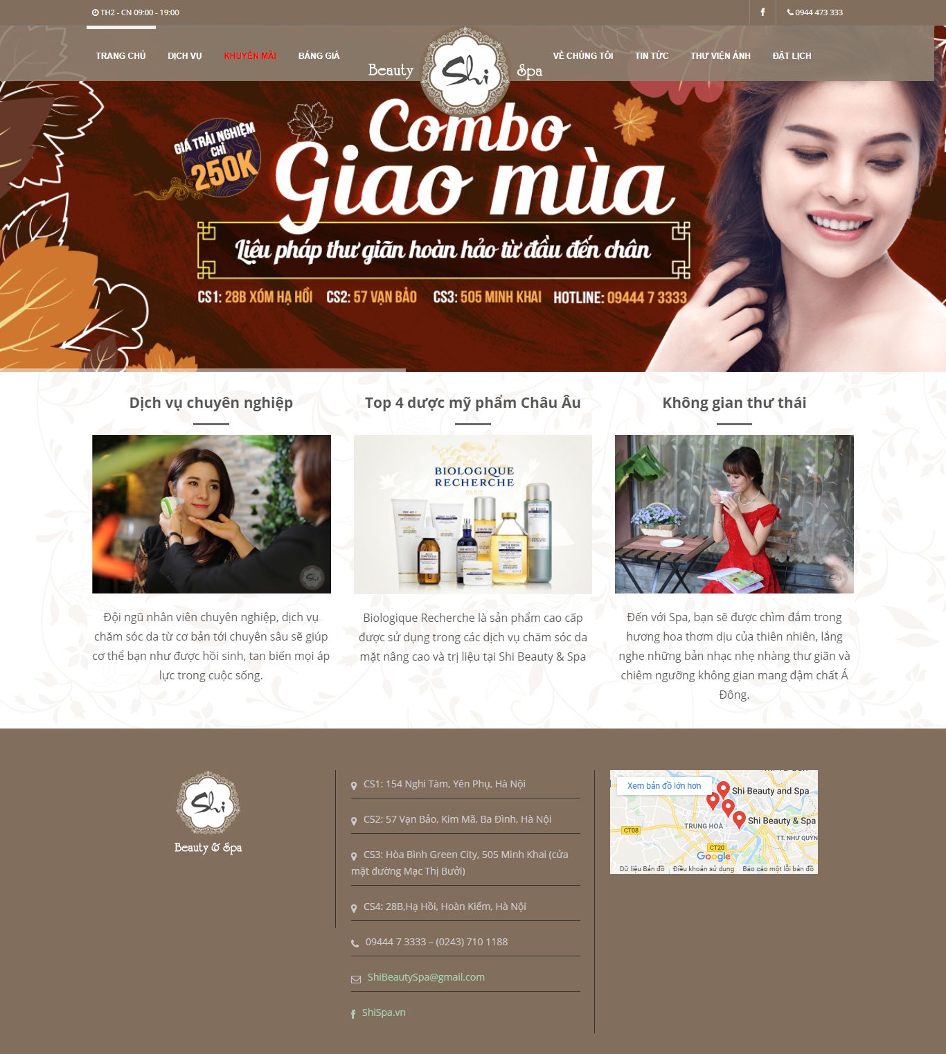 Thiết kế Website spa - shispa.vn