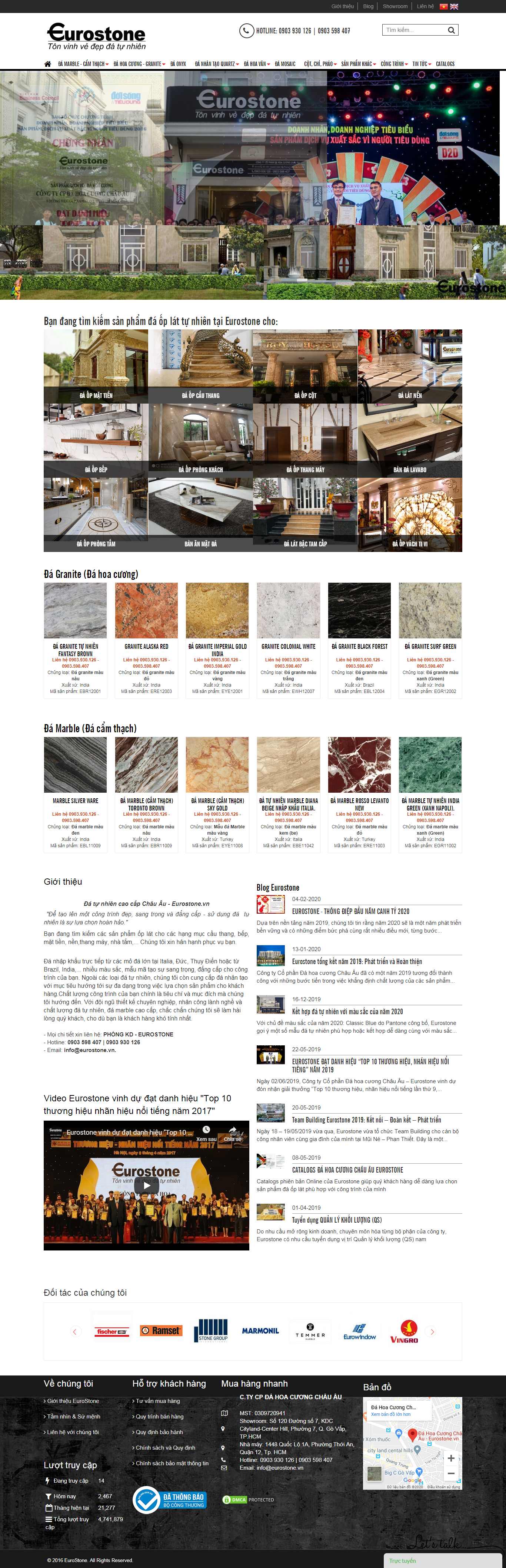 Thiết kế Website đá ốp lát - eurostone.vn
