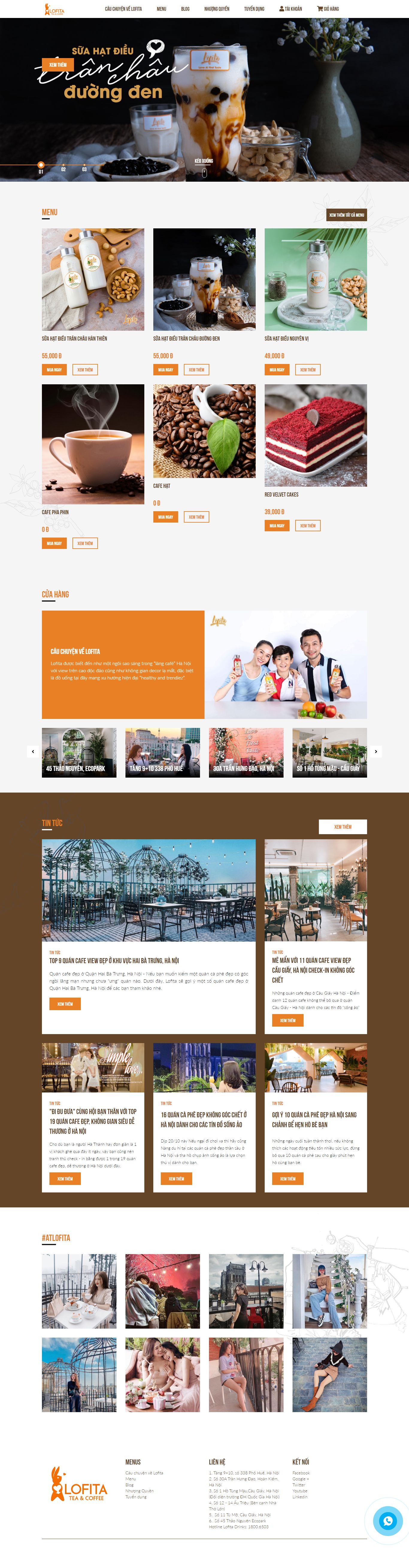 Thiết kế Website coffee - lofita.vn