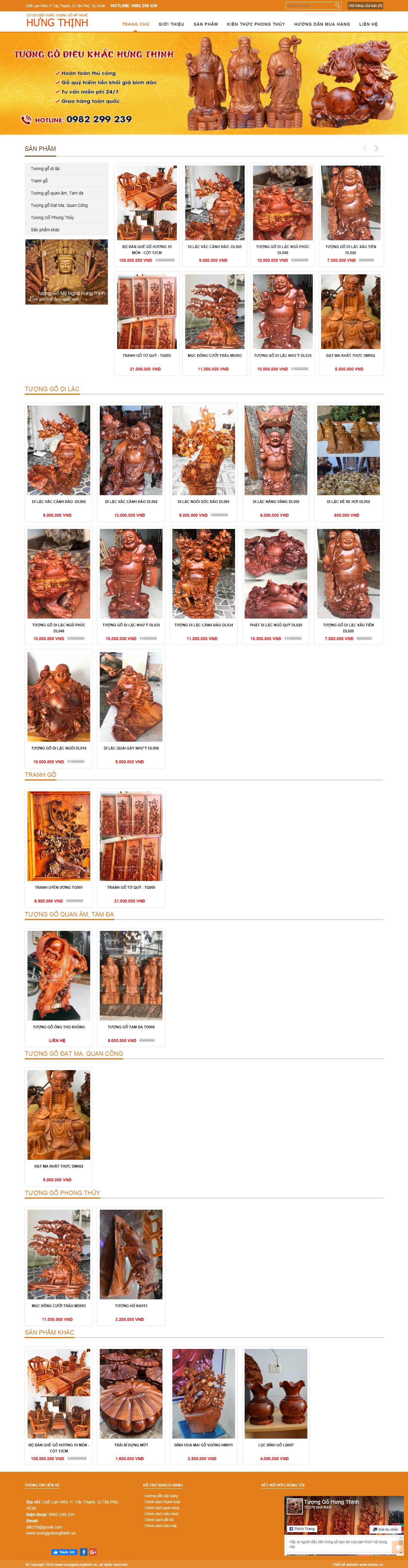 Thiết kế Website tượng gỗ - tuonggohungthinh.vn