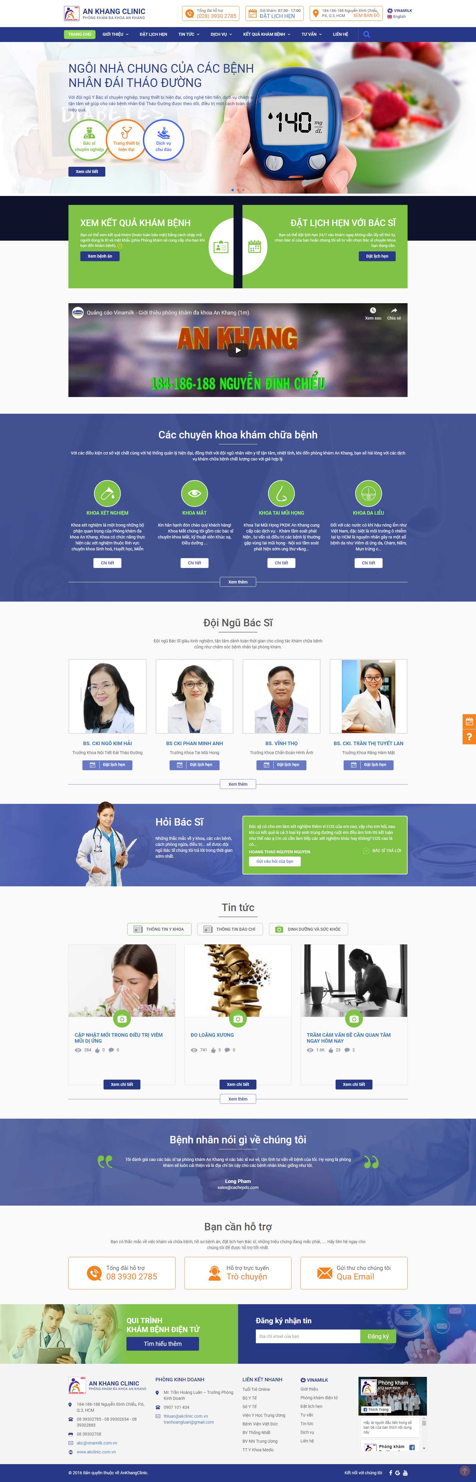 Thiết kế Website phòng khám - www.akclinic.com.vn