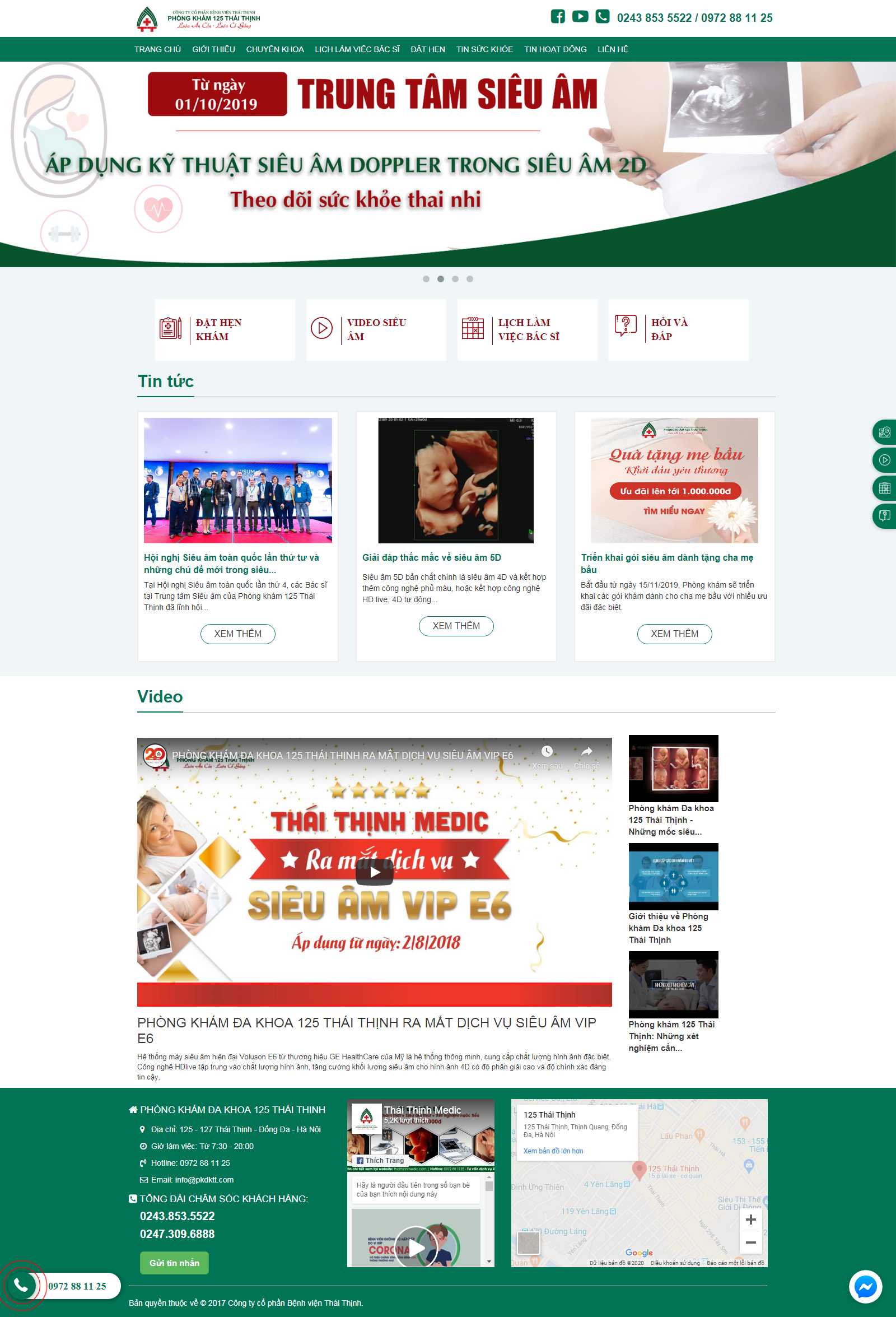 Thiết kế Website phòng khám - www.thaithinhmedic.com