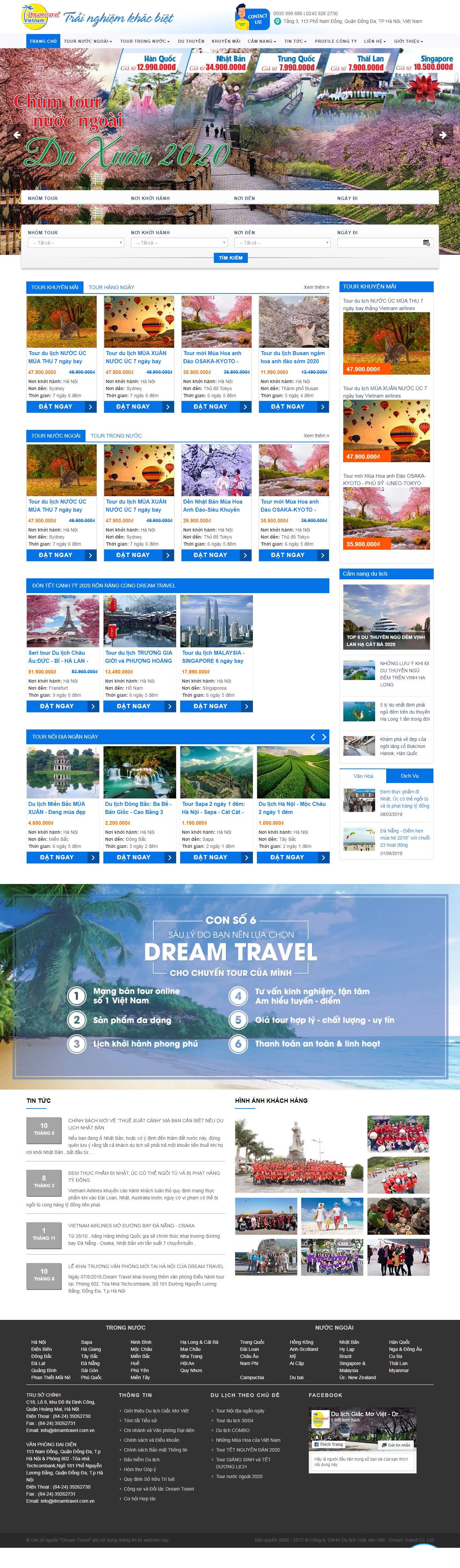 Thiết kế Website du lịch - dreamtravel.com.vn