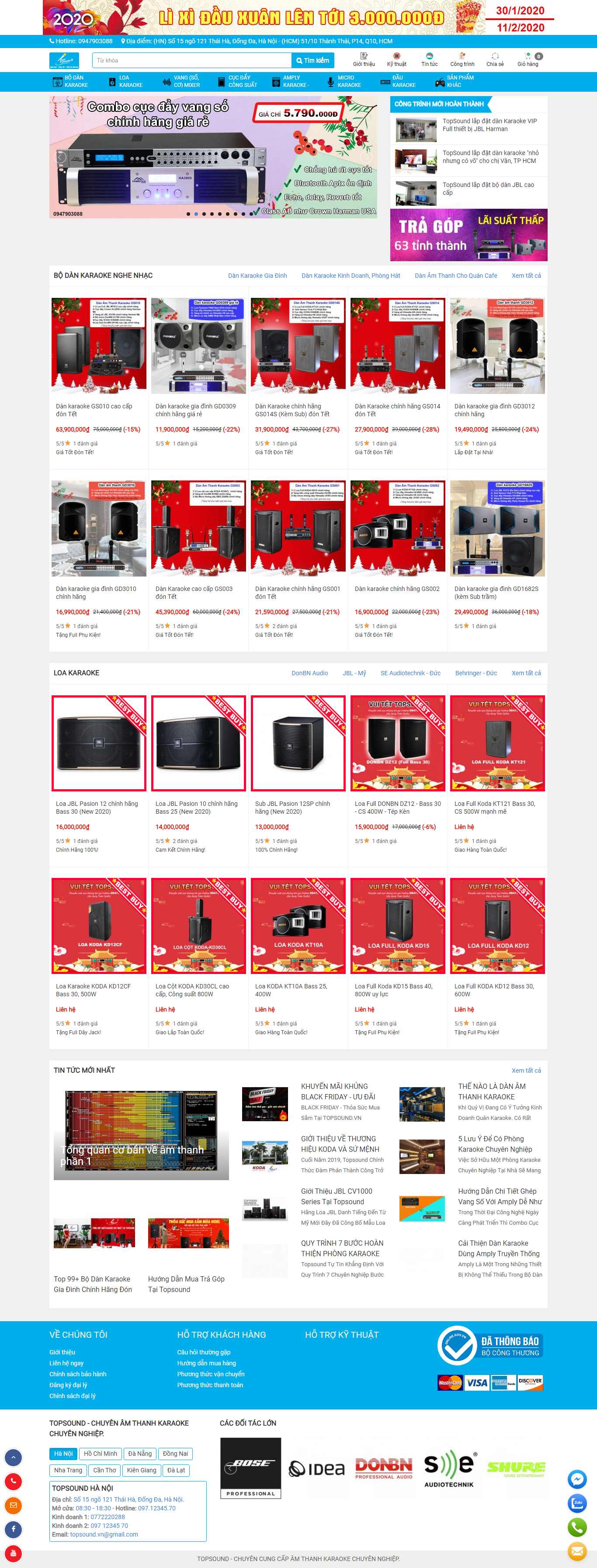 Thiết kế Website thiết bị âm thanh - topsound.vn