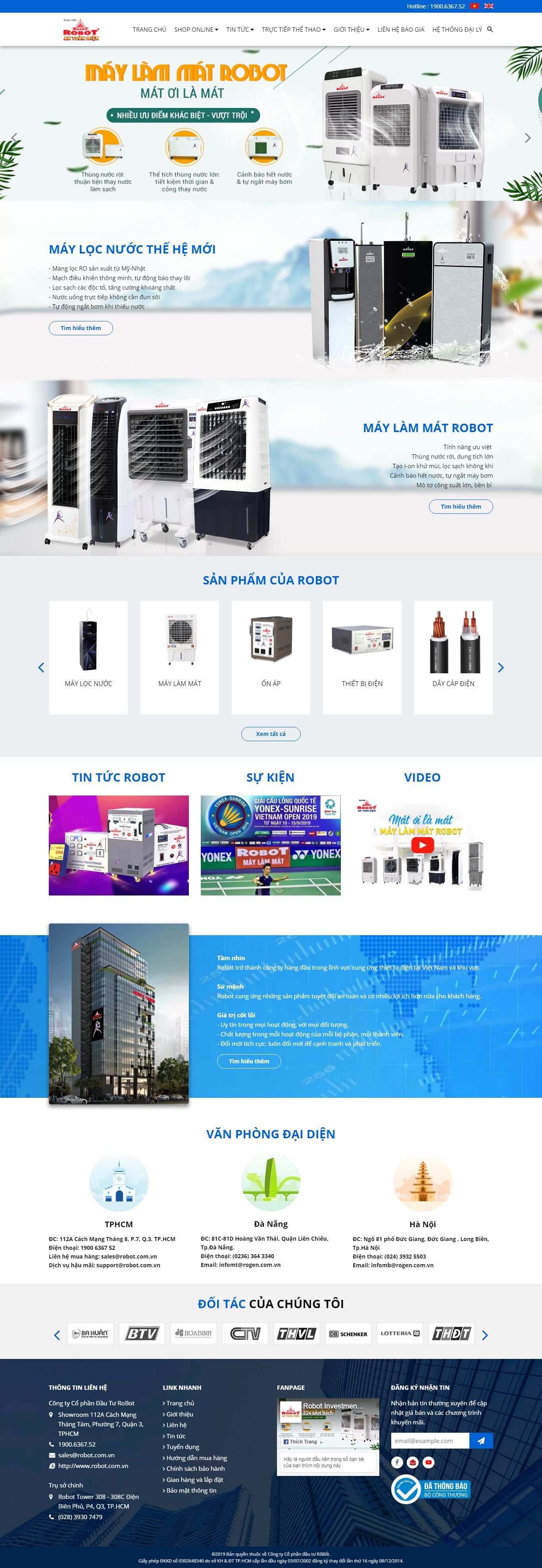 Thiết kế Website thiết bị điện - robot.com.vn