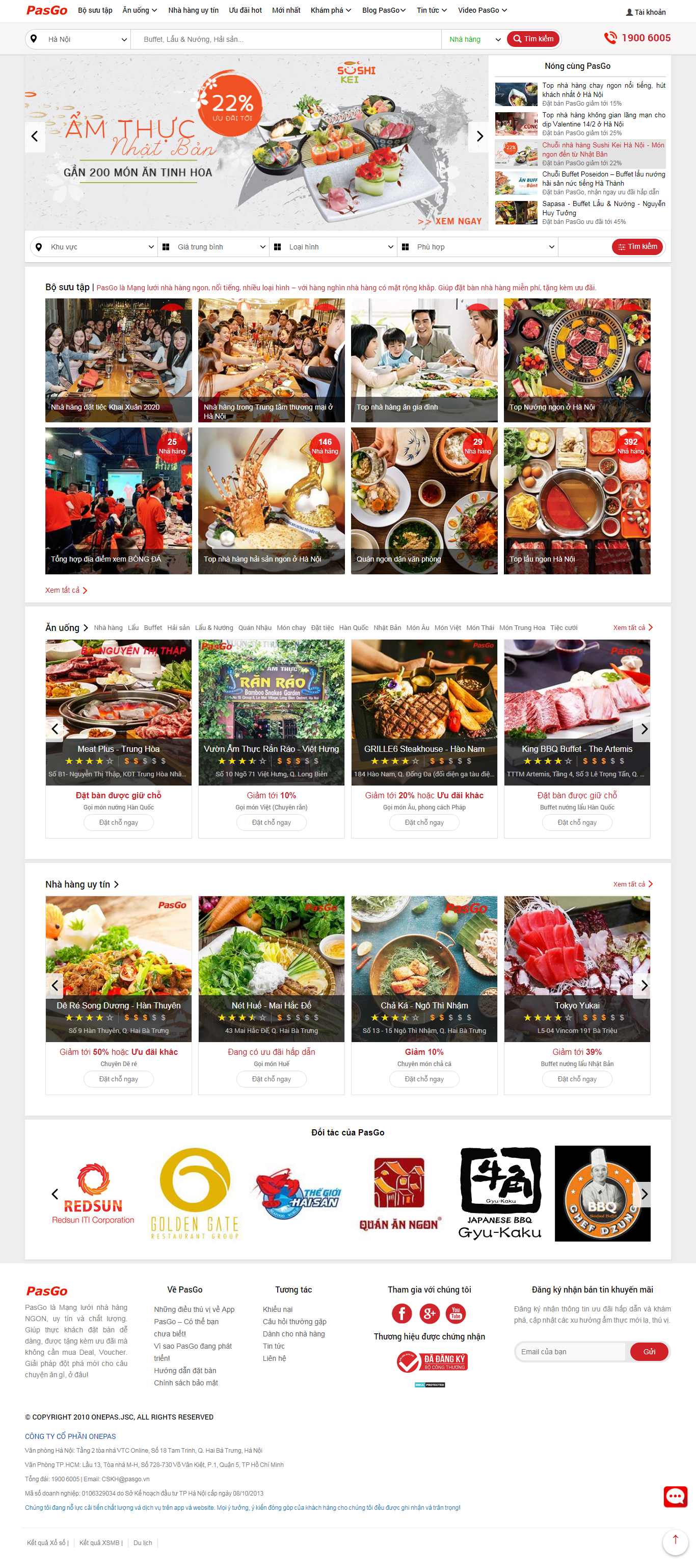Thiết kế Website đặt tiệc buffet - pasgo.vn