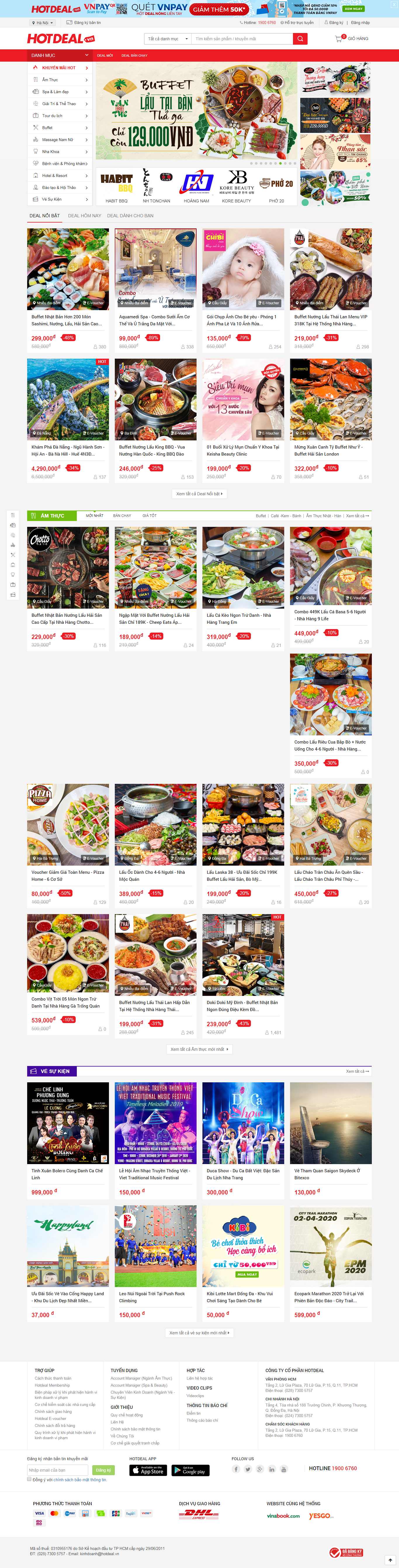 Thiết kế Website đặt tiệc buffet - www.hotdeal.vn