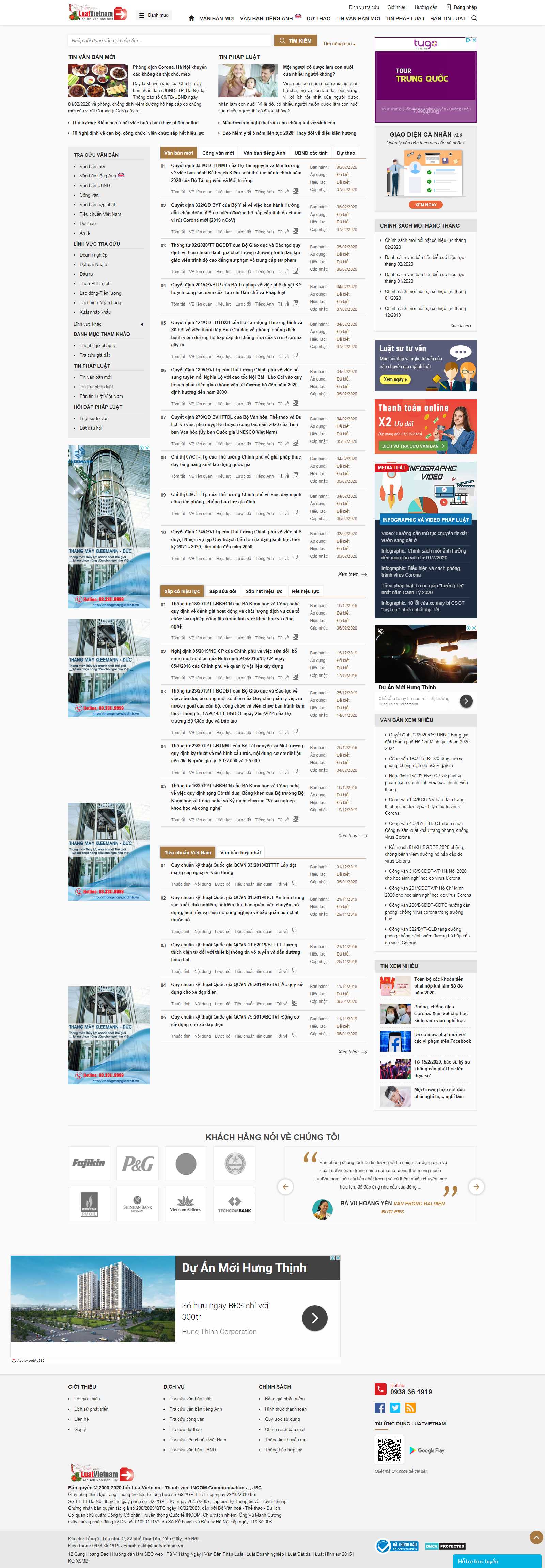 Thiết kế Website luật - luatvietnam.vn