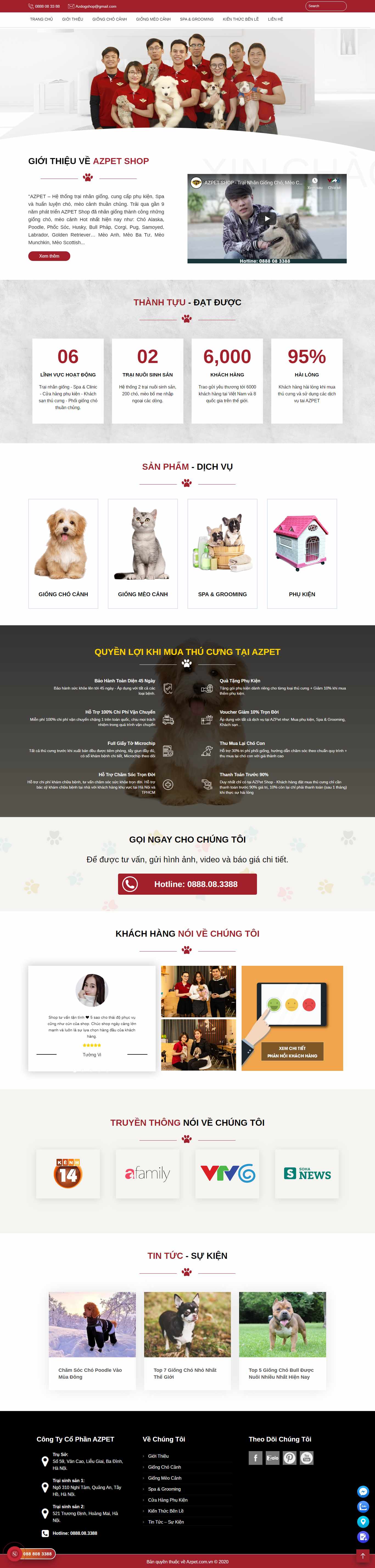Thiết kế Website thú cưng - azpet.com.vn