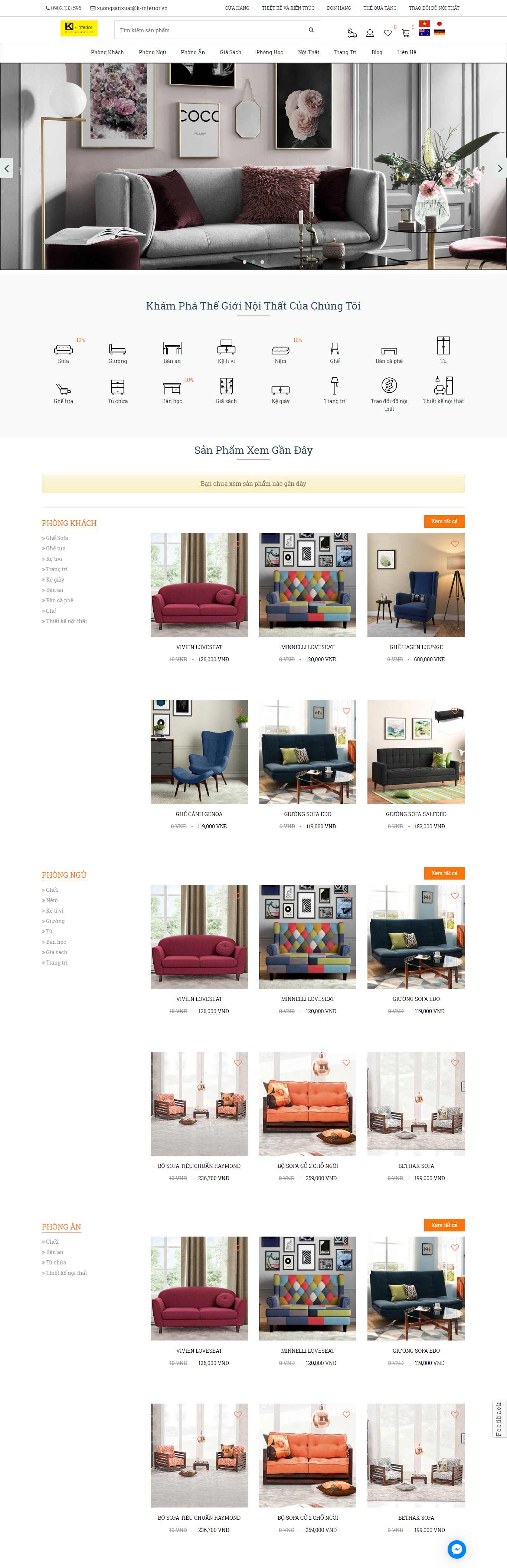 Thiết kế Website nội thất - k-interior.vn