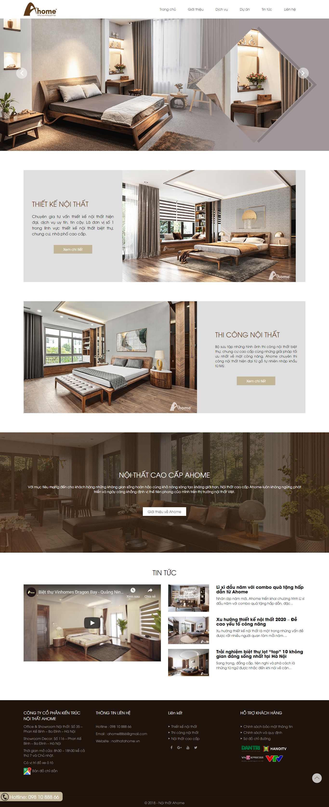 Thiết kế Website nội thất - noithatahome.vn