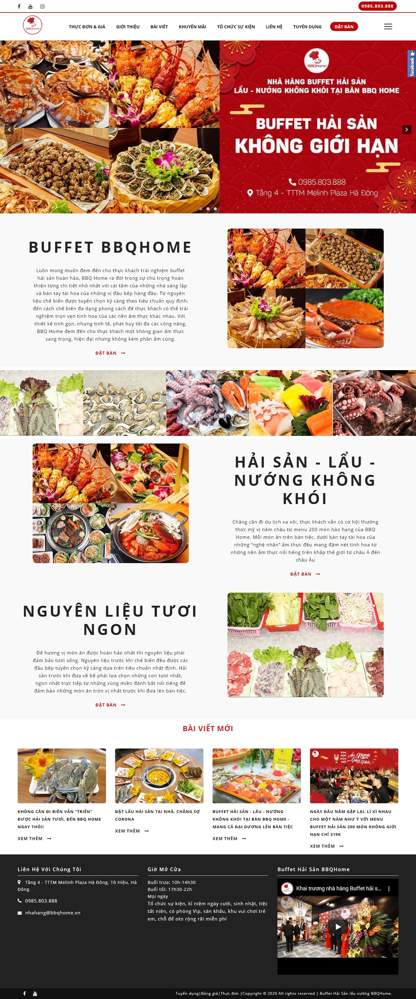 Thiết kế Website nhà hàng - bbqhome.vn