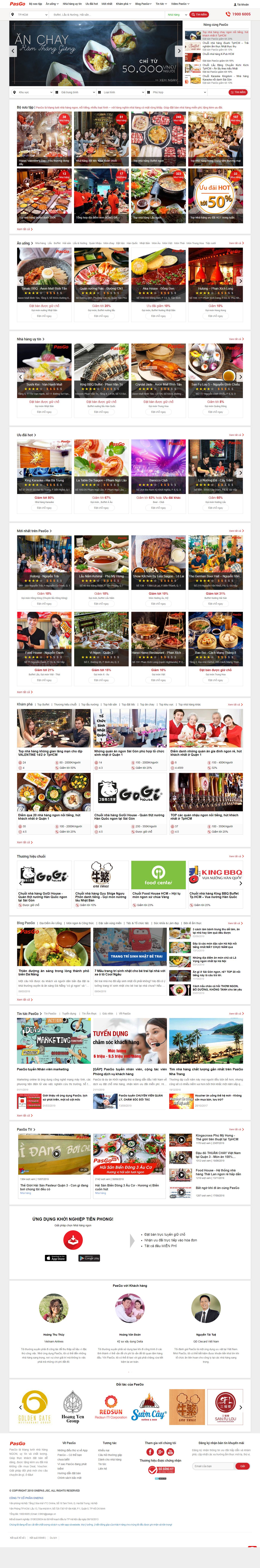Thiết kế Website nhà hàng - pasgo.vn