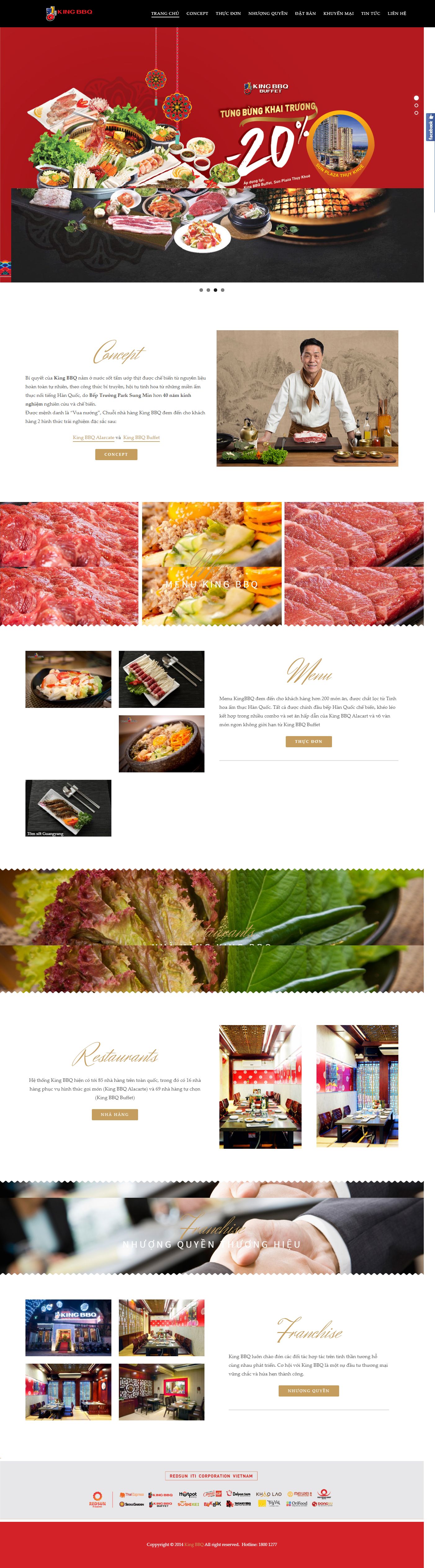 Thiết kế Website nhà hàng - kingbbq.com.vn