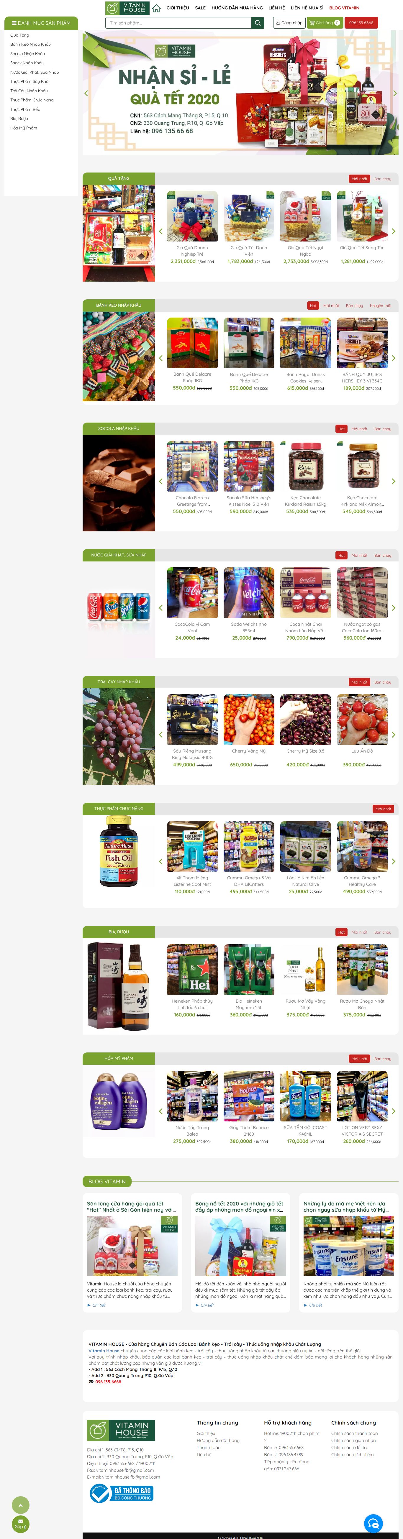 Thiết kế Website bánh kẹo - www.vitaminhouse.vn