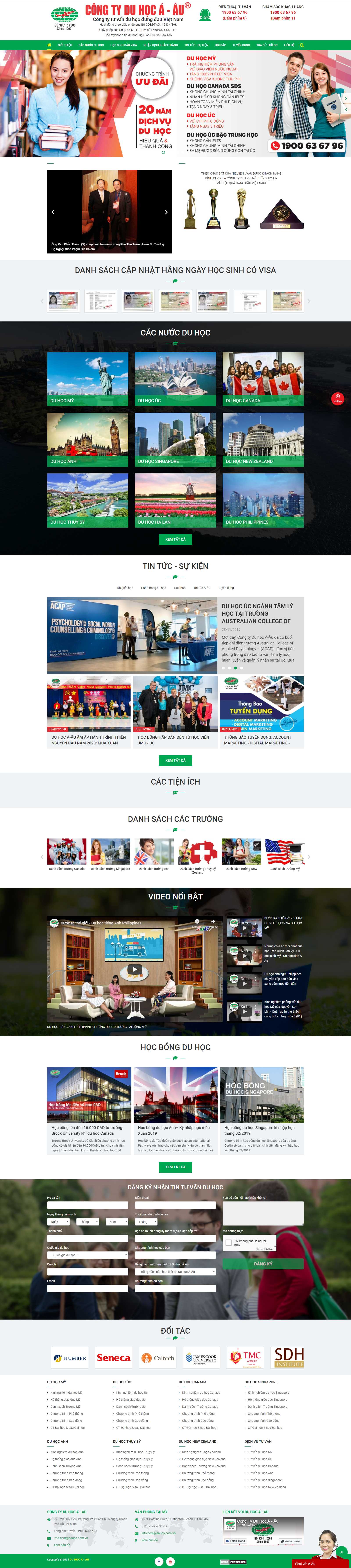 Thiết kế Website du học - duhocaau.vn