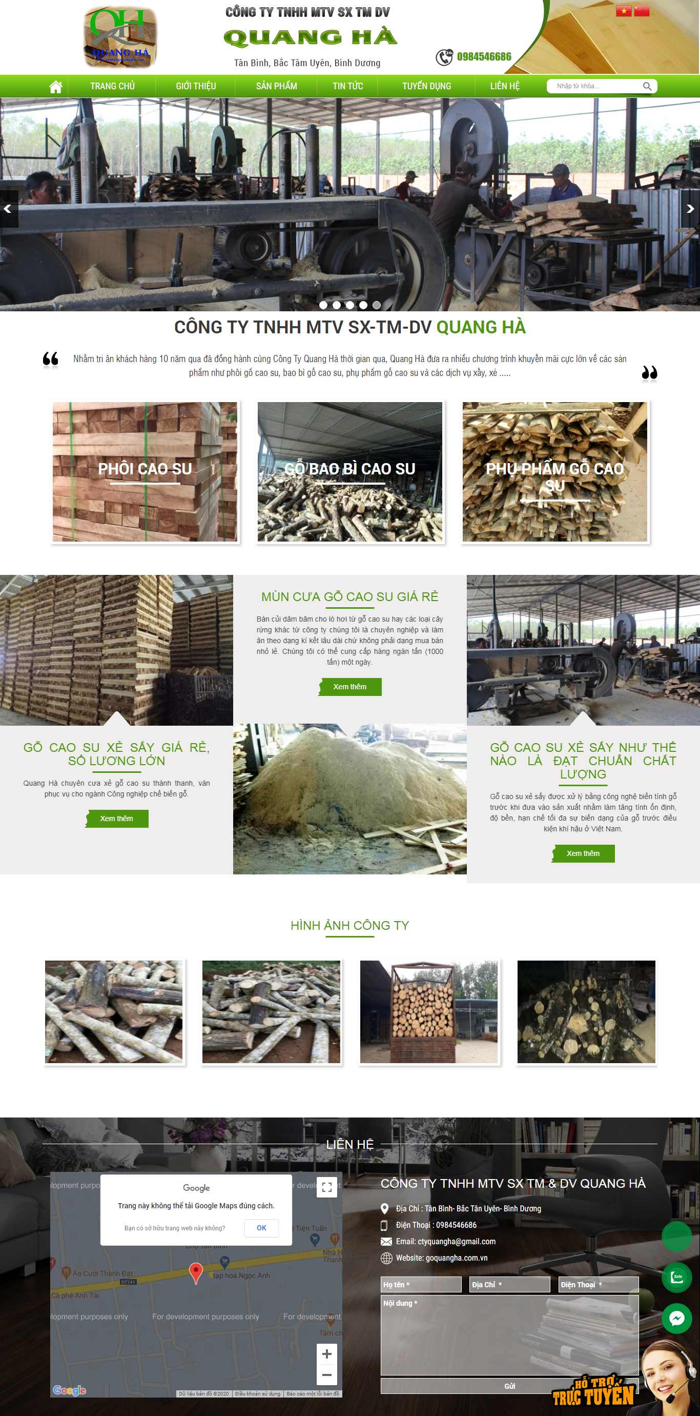 Thiết kế Website xưởng gỗ - goquangha.com