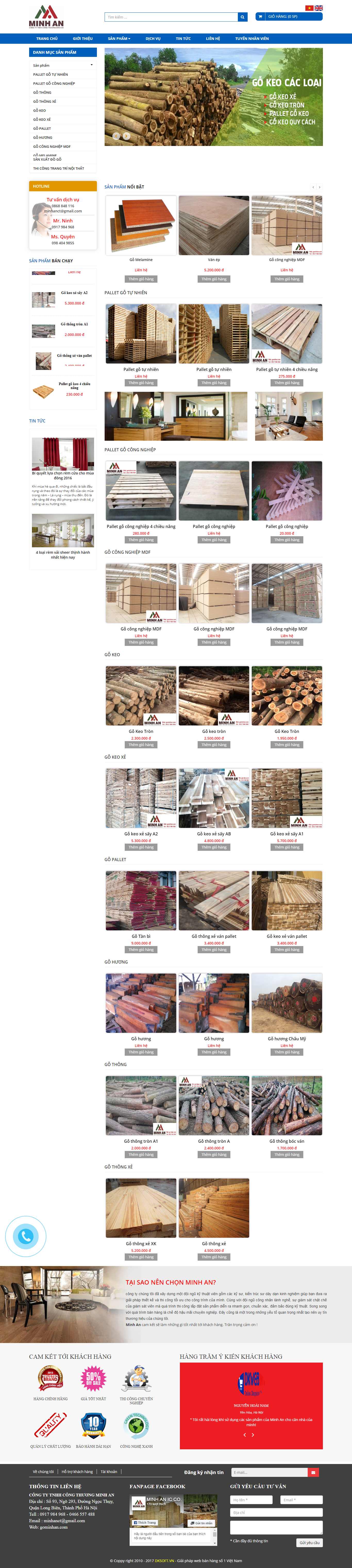 Thiết kế Website xưởng gỗ - gominhan.com