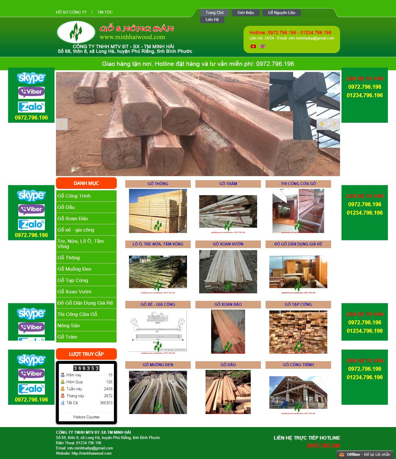 Thiết kế Website xưởng gỗ - minhhaiwood.com