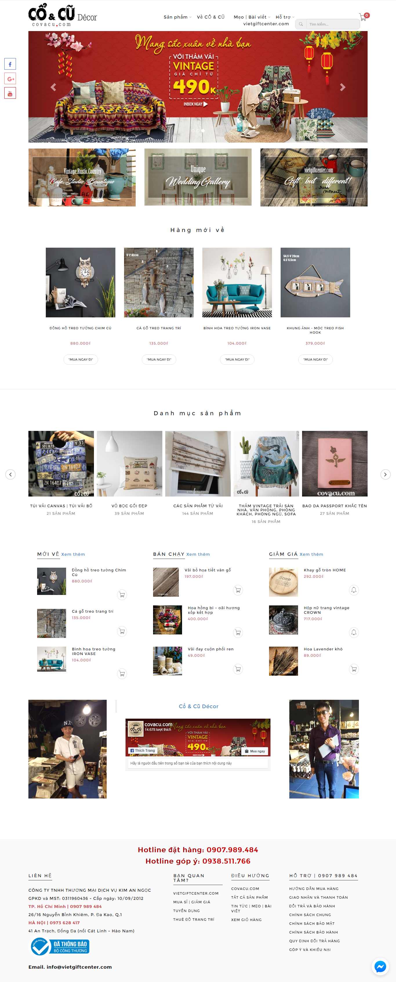 Thiết kế Website đồ handmade - covacu.com