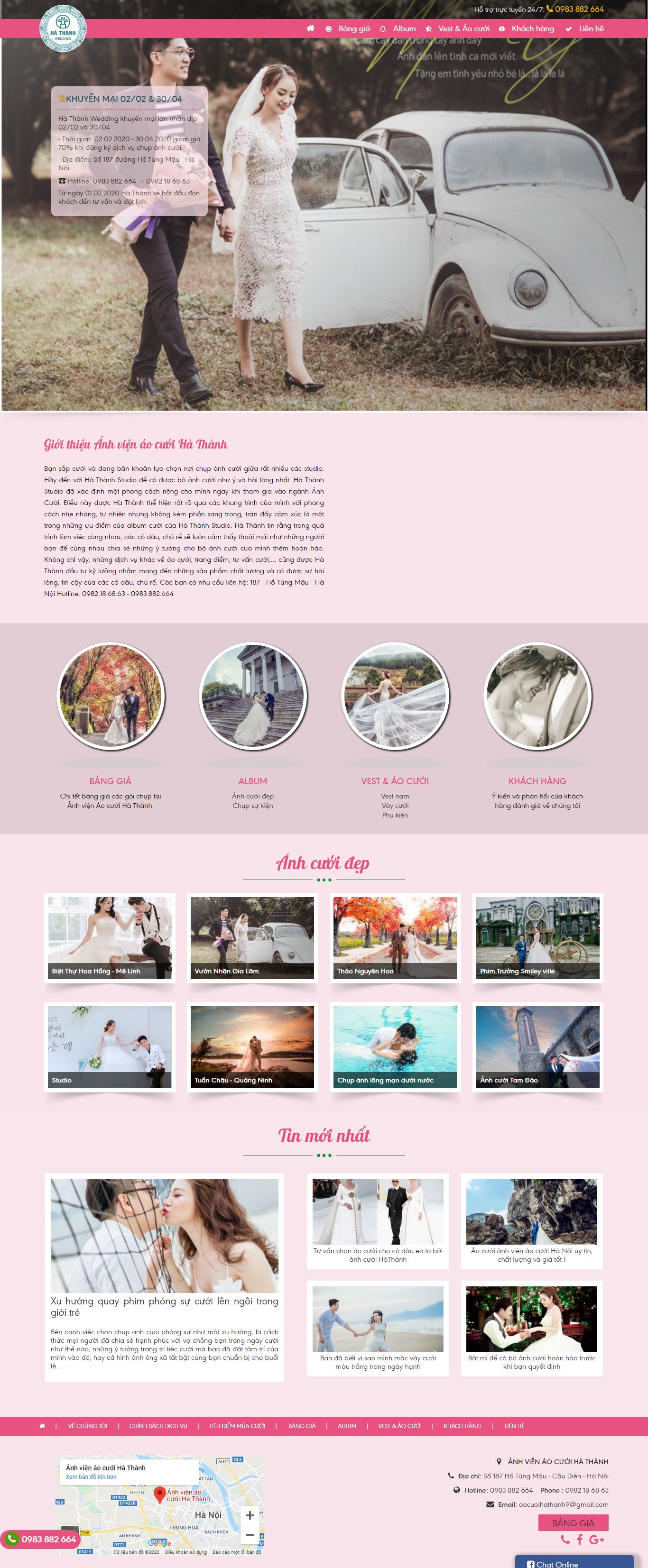 Thiết kế Website chụp ảnh cưới - aocuoihathanh.vn