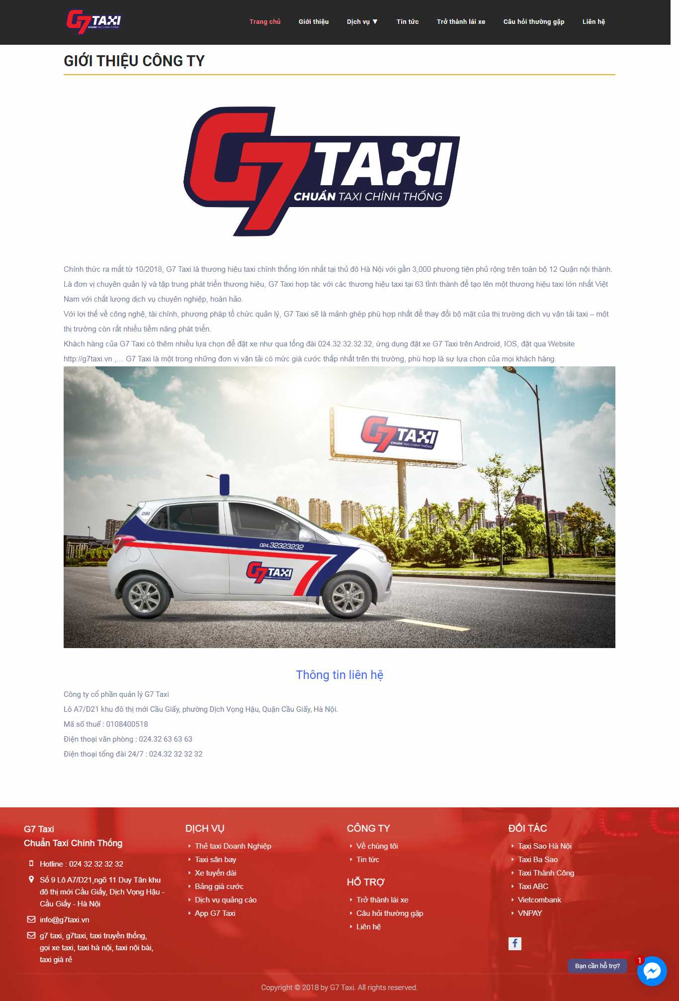 Thiết kế Website miễn phí - g7taxi.vn