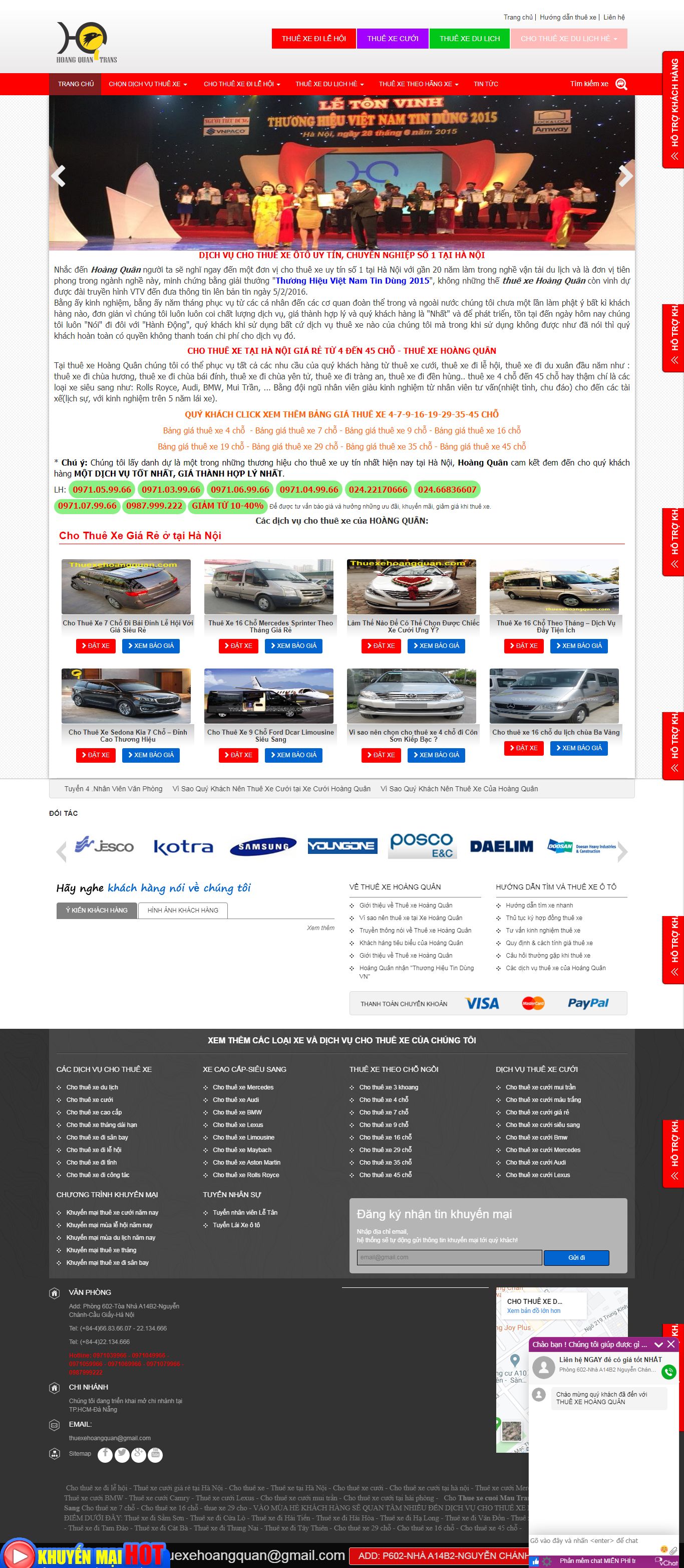 Thiết kế Website cho thuê xe - thuexehoangquan.com