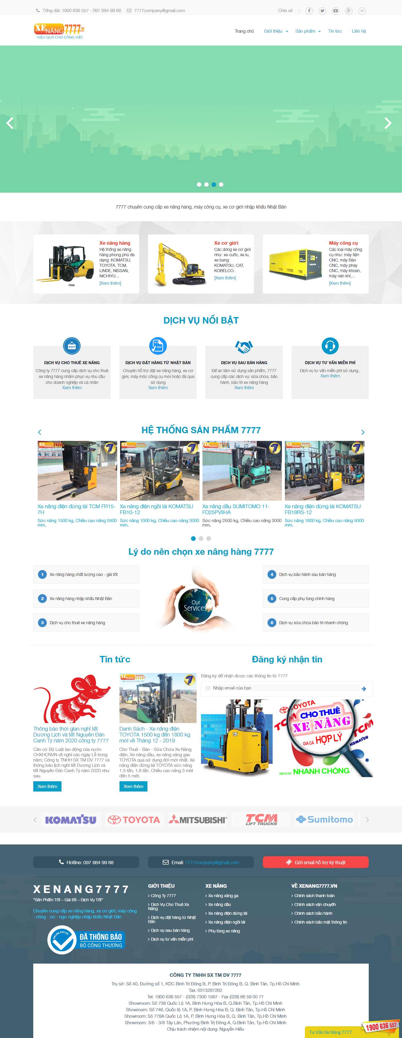 Thiết kế Website xe nâng - xenang7777.vn