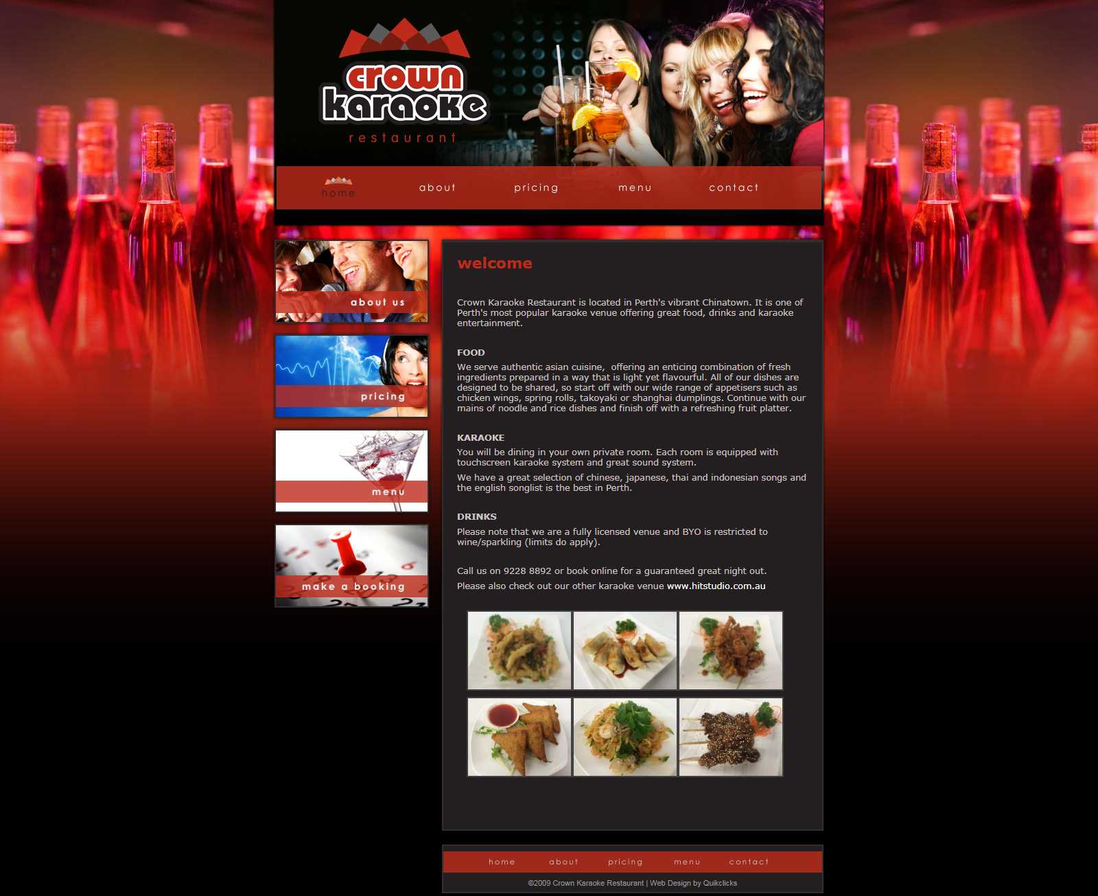 Thiết kế Website quán karaoke - www.crownkaraoke.com.au