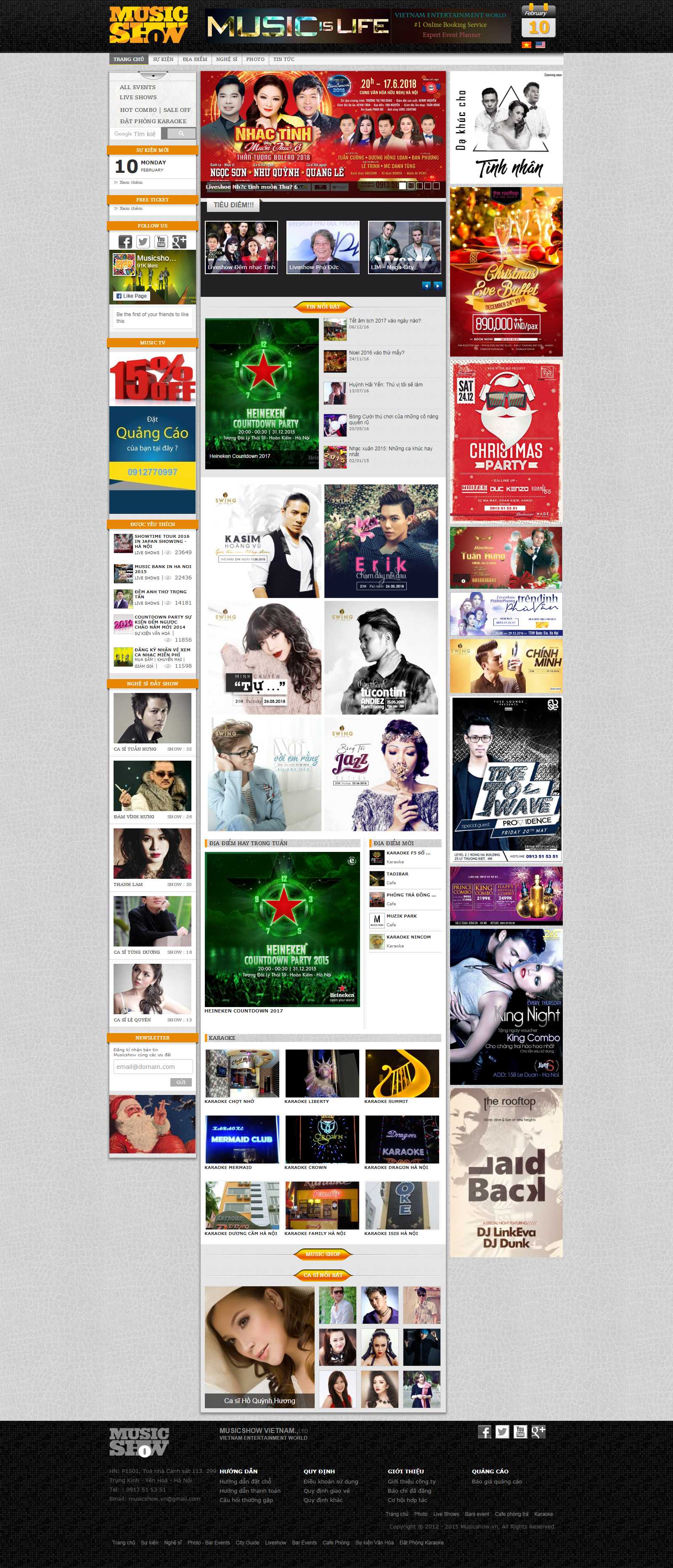 Thiết kế Website quán karaoke - musicshow.vn