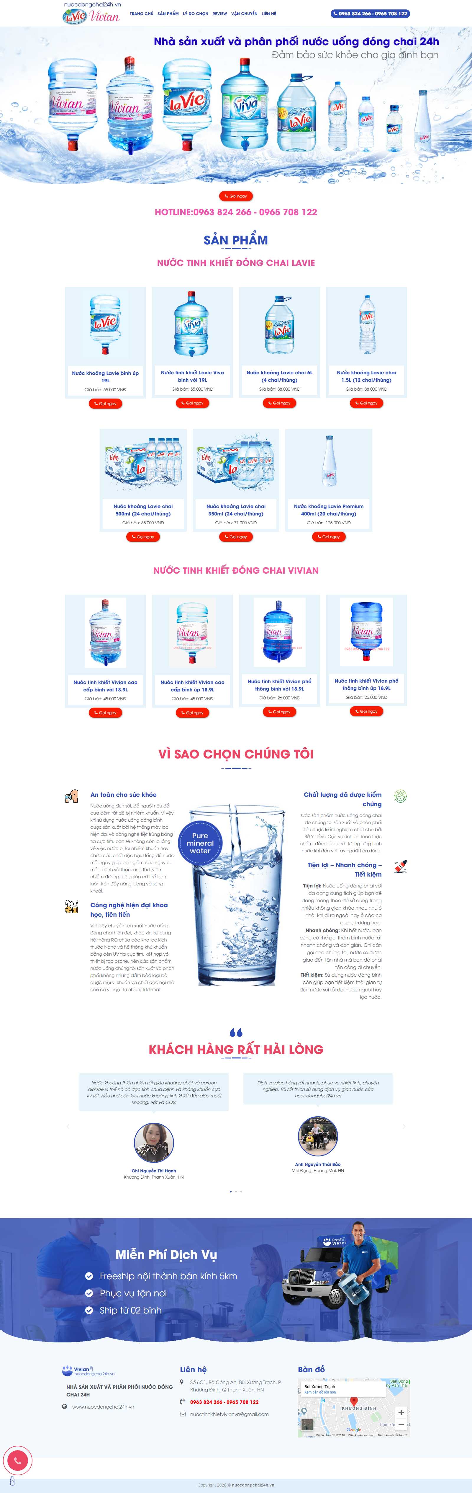 Thiết kế Website nước uống - nuocdongchai24h.vn