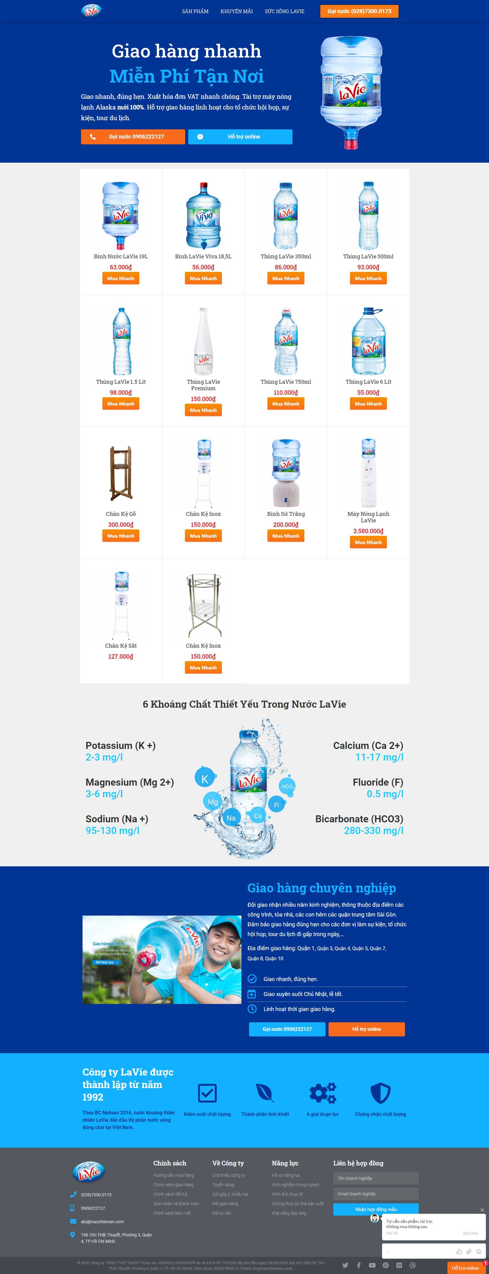 Thiết kế Website nước uống - laviewater.vn
