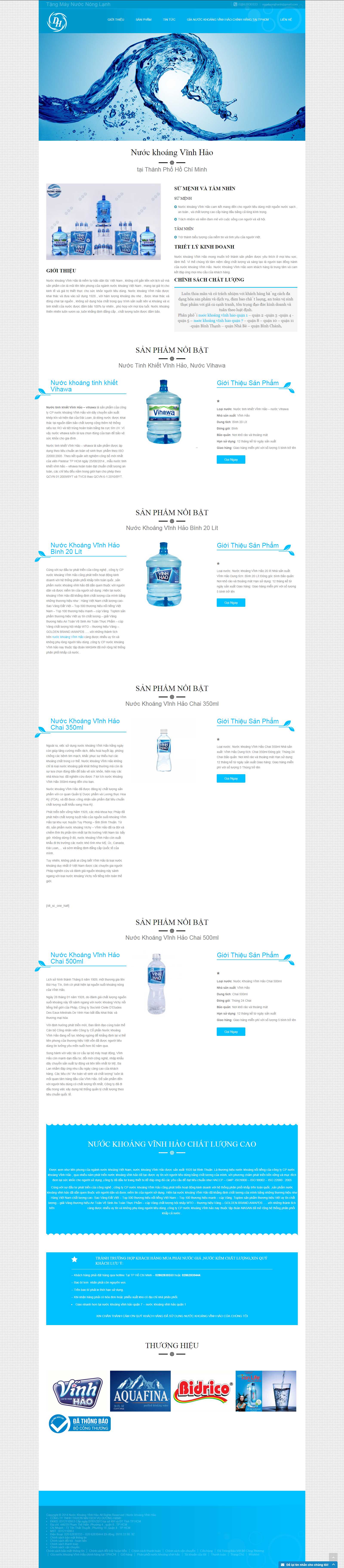 Thiết kế Website nước uống - nuocvinhhao.vn