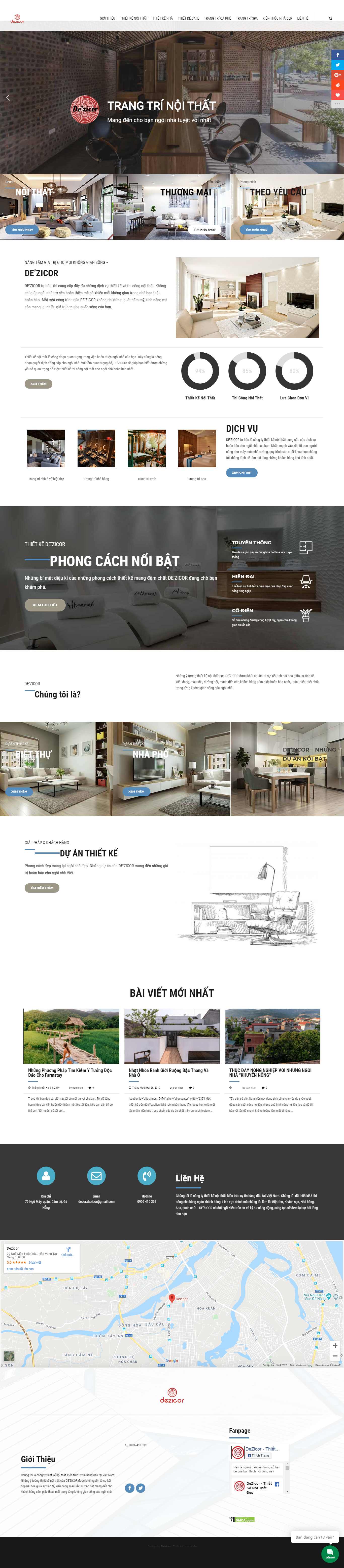 Thiết kế Website thiết kế nội thất - dezicor.com