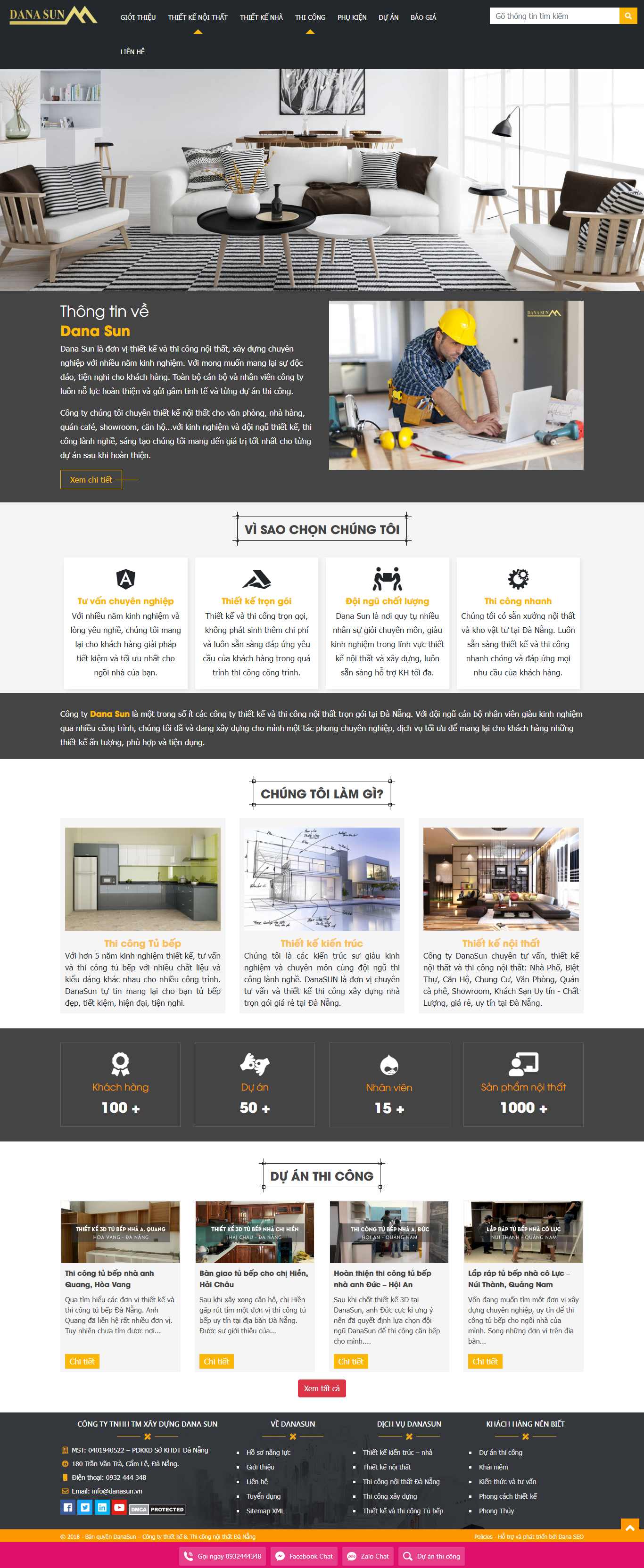 Thiết kế Website thiết kế nội thất - danasun.vn