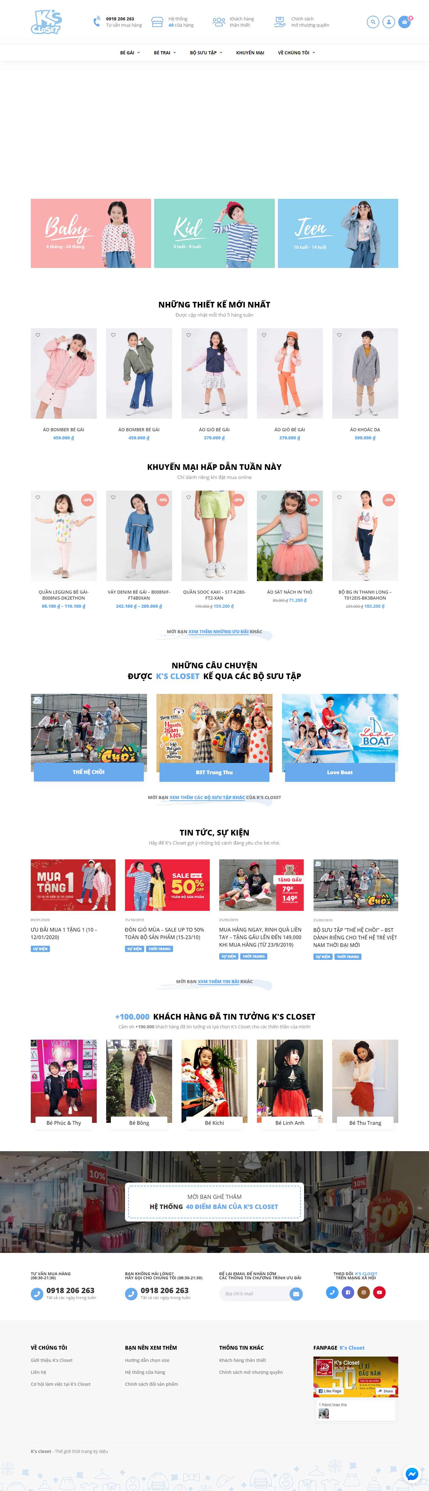 Thiết kế Website shop thời trang - kscloset.vn