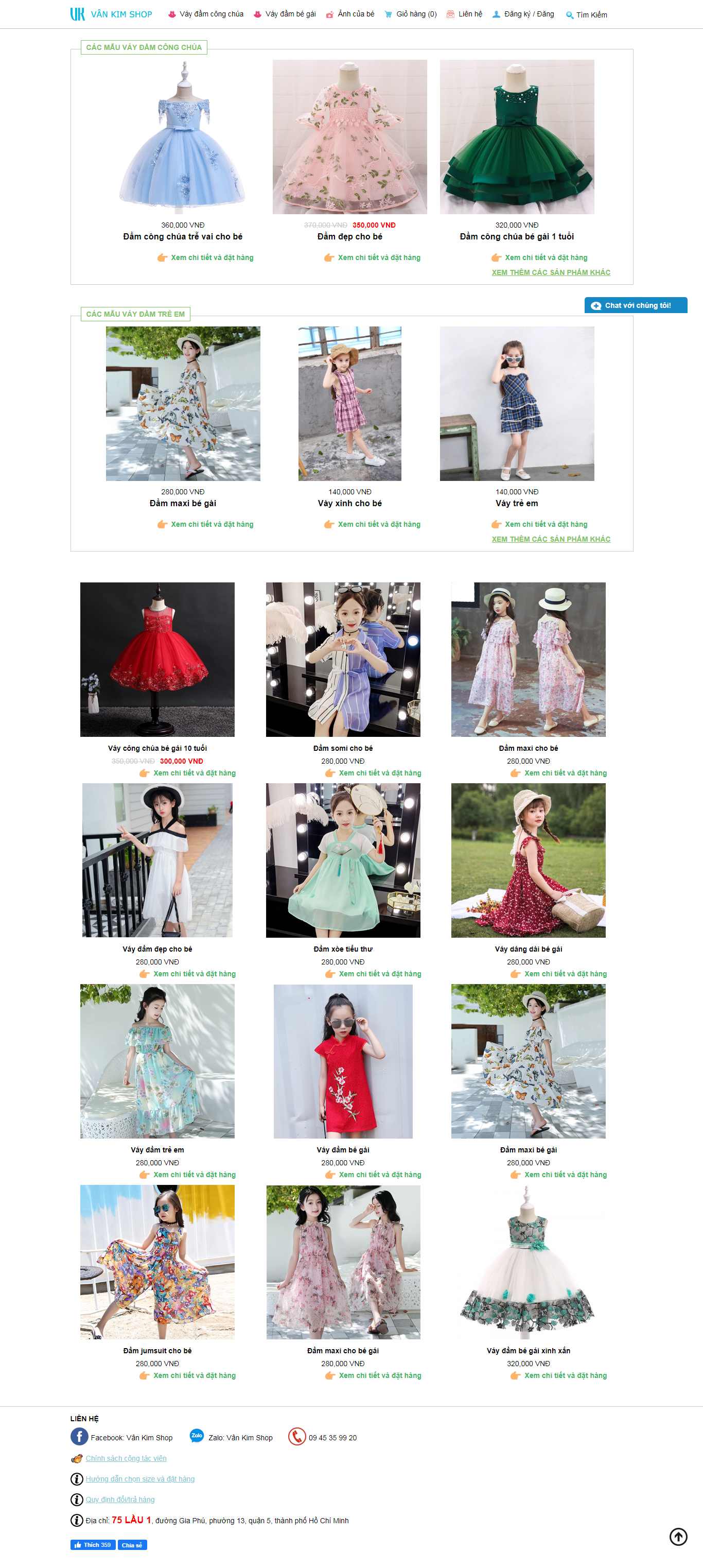 Thiết kế Website shop thời trang - www.vankimshop.vn