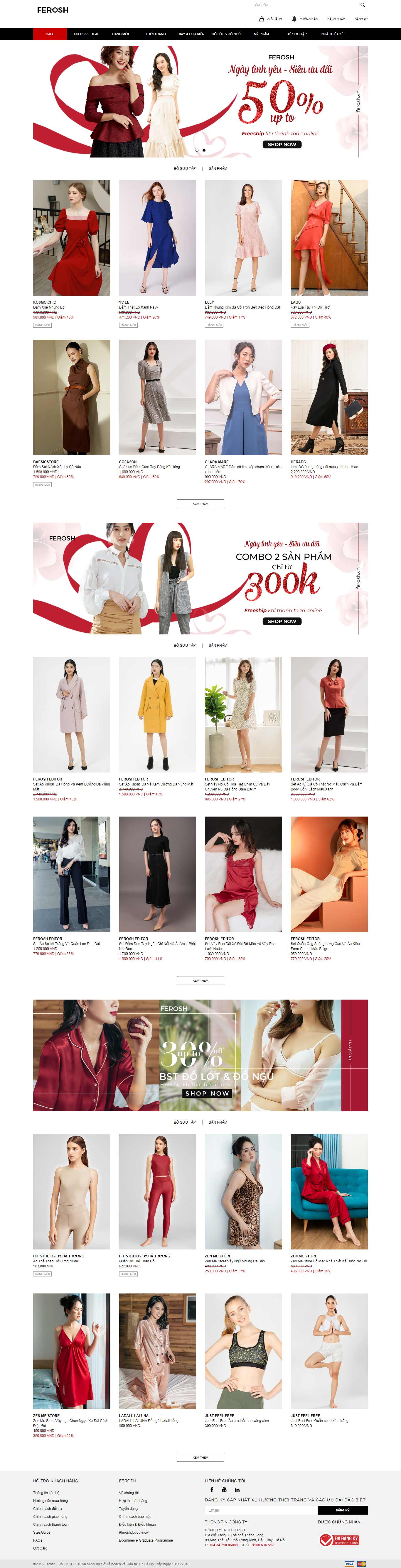 Thiết kế Website shop thời trang - ferosh.vn