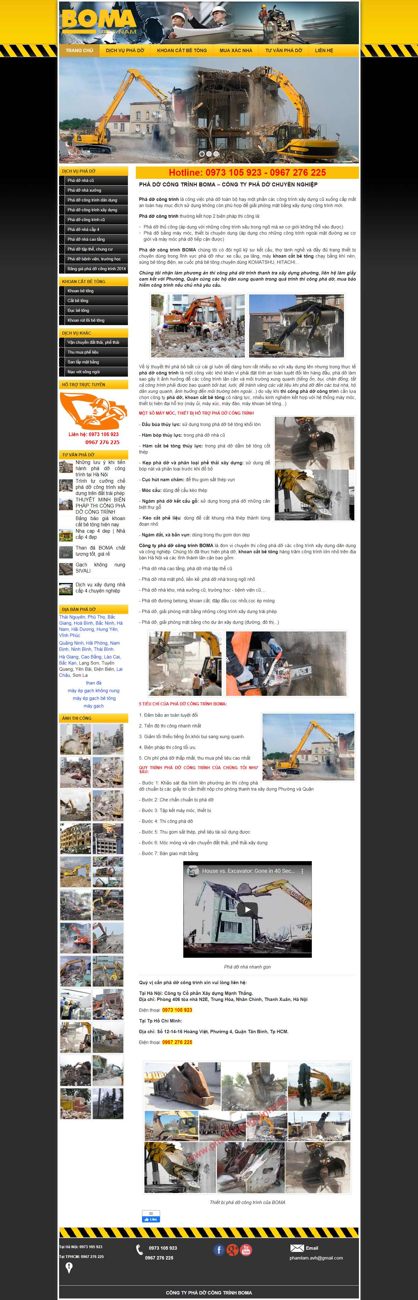Thiết kế Website phá dỡ công trình - www.phadocongtrinh24h.vn