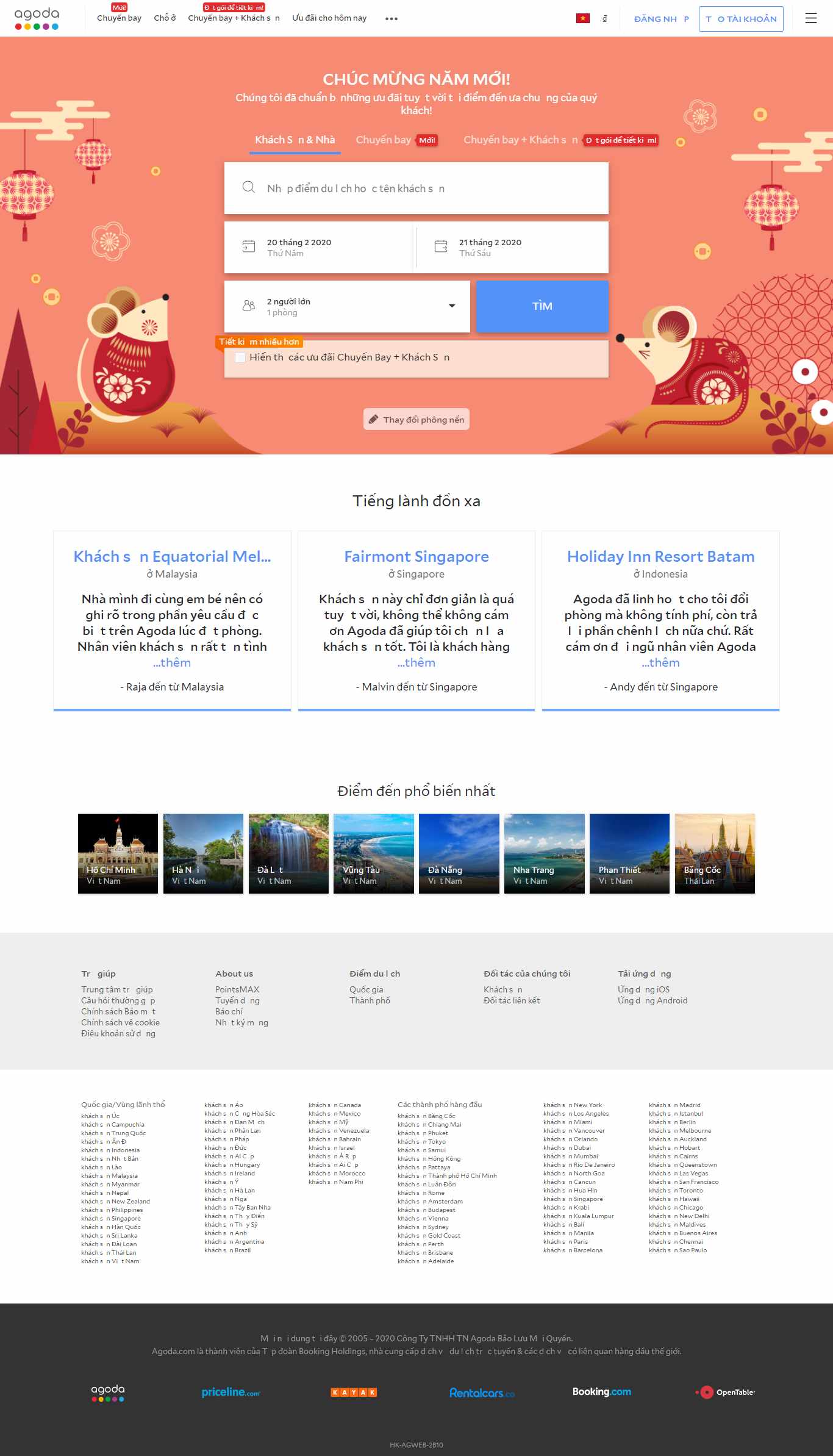Thiết kế Website đặt phòng khách sạn - www.agoda.com