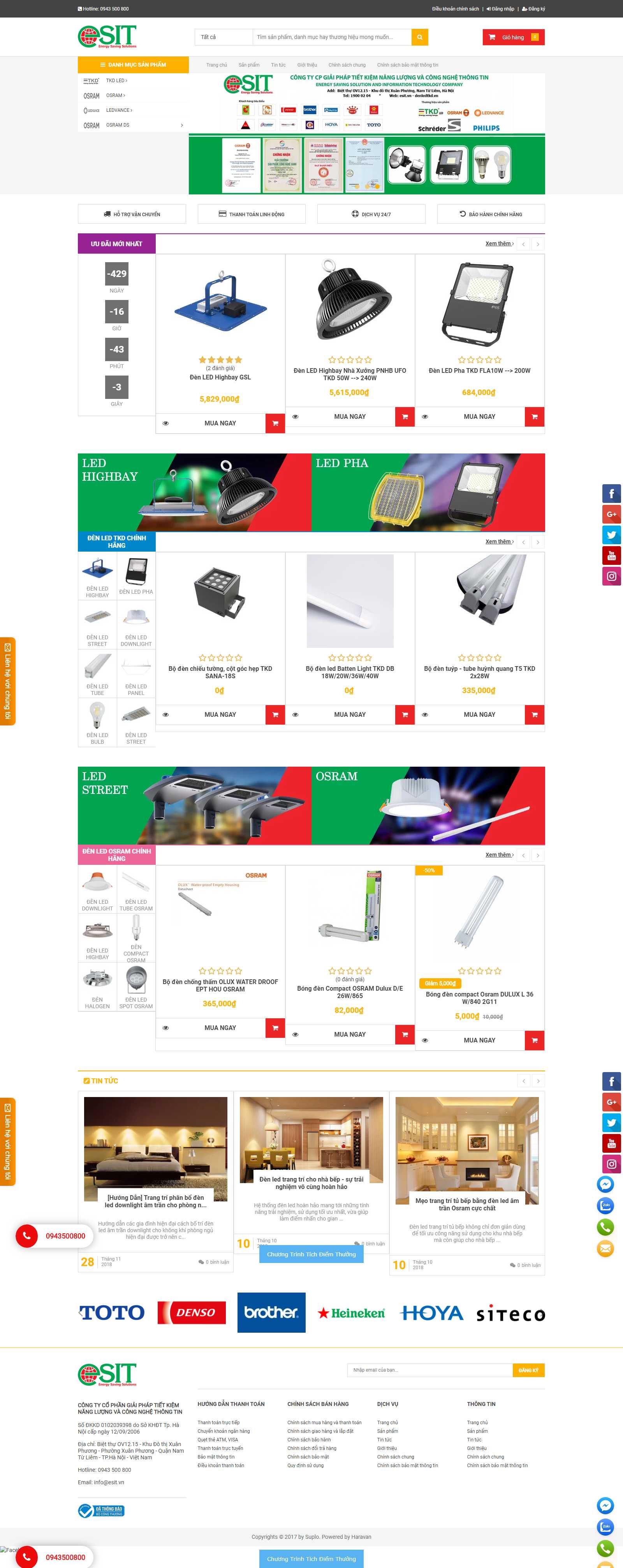 Thiết kế Website đèn led - led247.vn