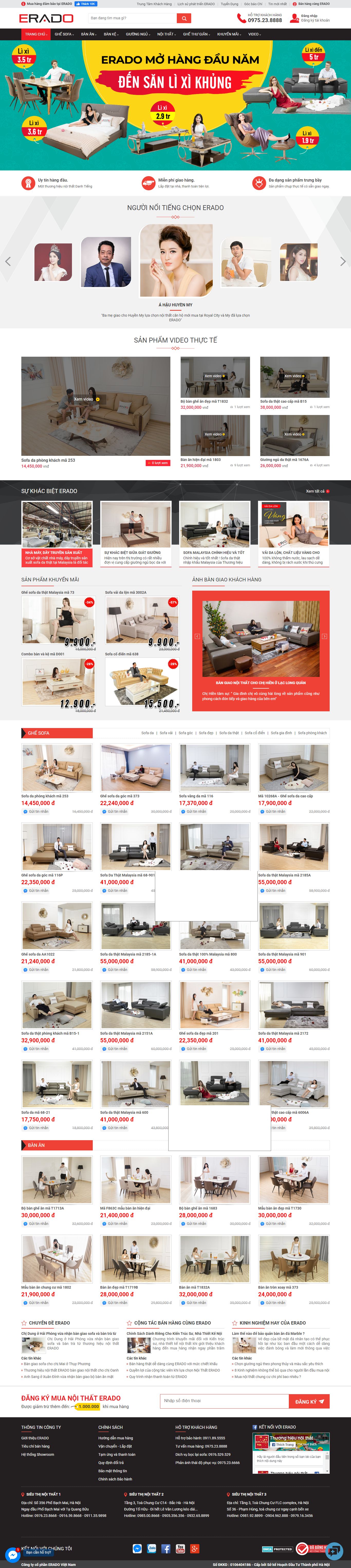 Thiết kế Website sofa - erado.vn
