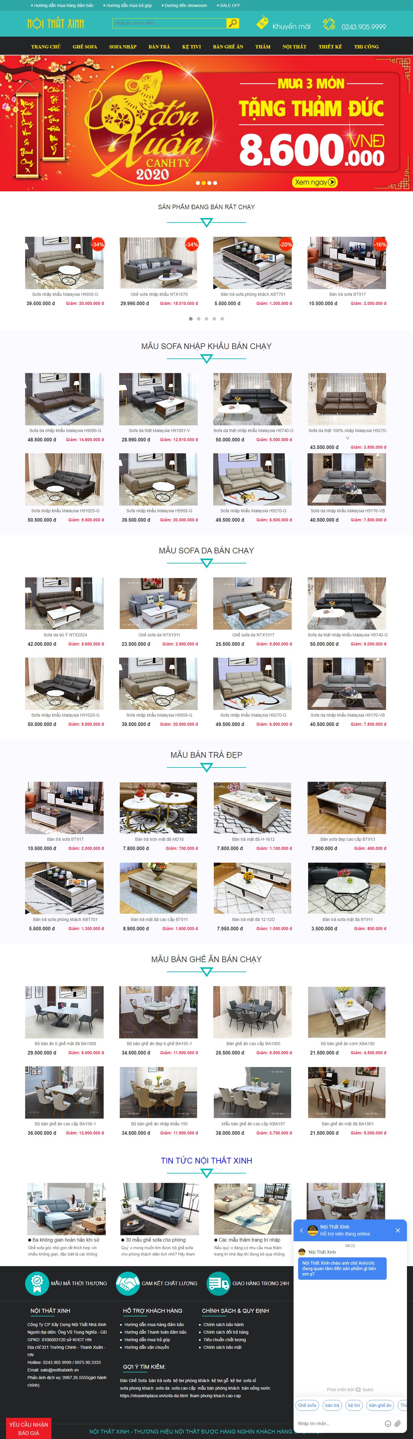 Thiết kế Website sofa - noithatxinh.vn