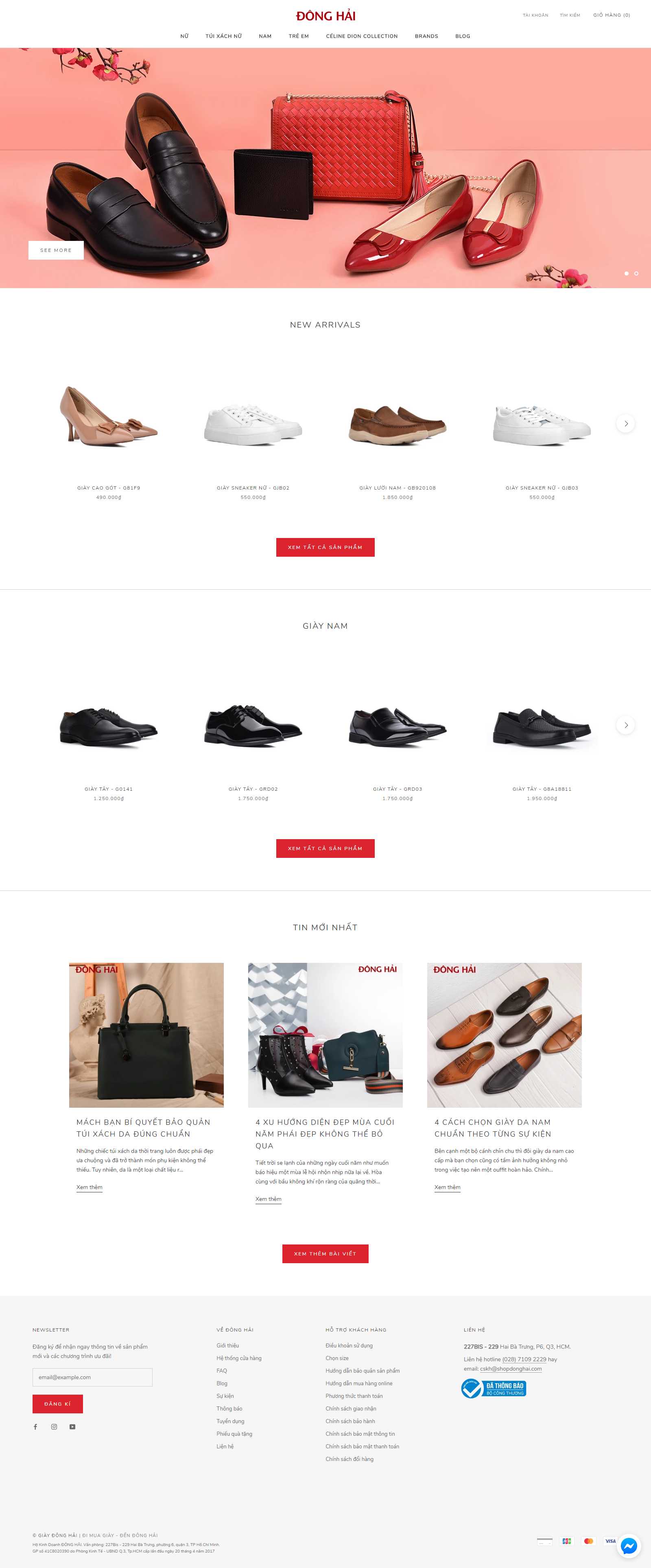 Thiết kế Website giày dép - shopdonghai.com