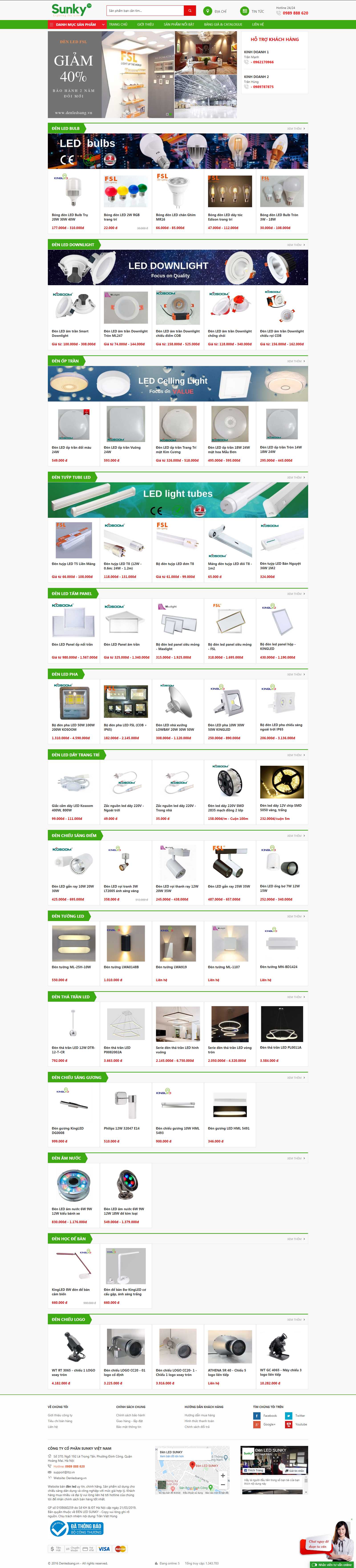 Thiết kế Website đèn led - denledsang.vn