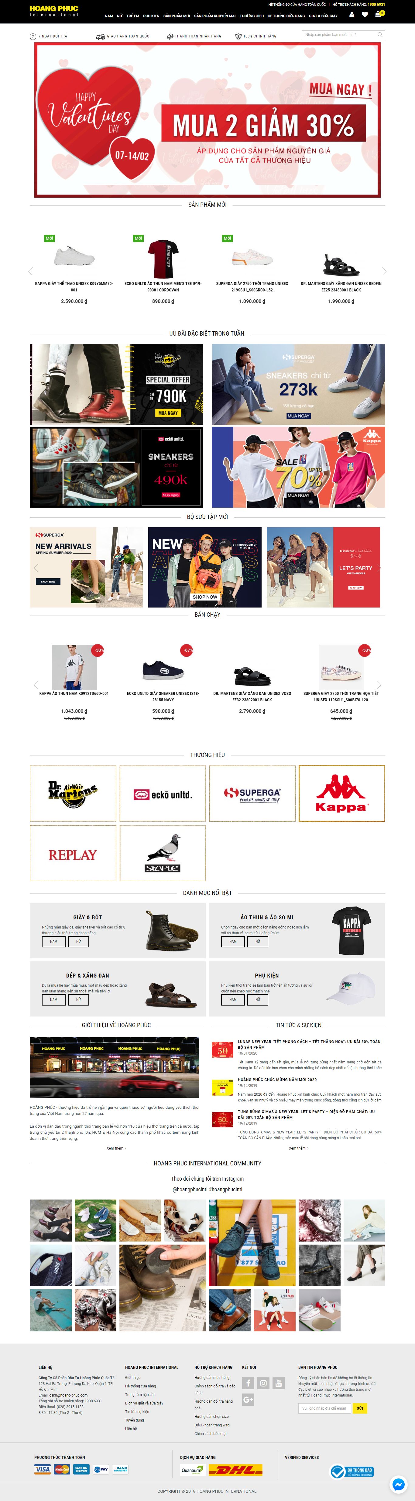 Thiết kế Website giày thể thao - hoang-phuc.com