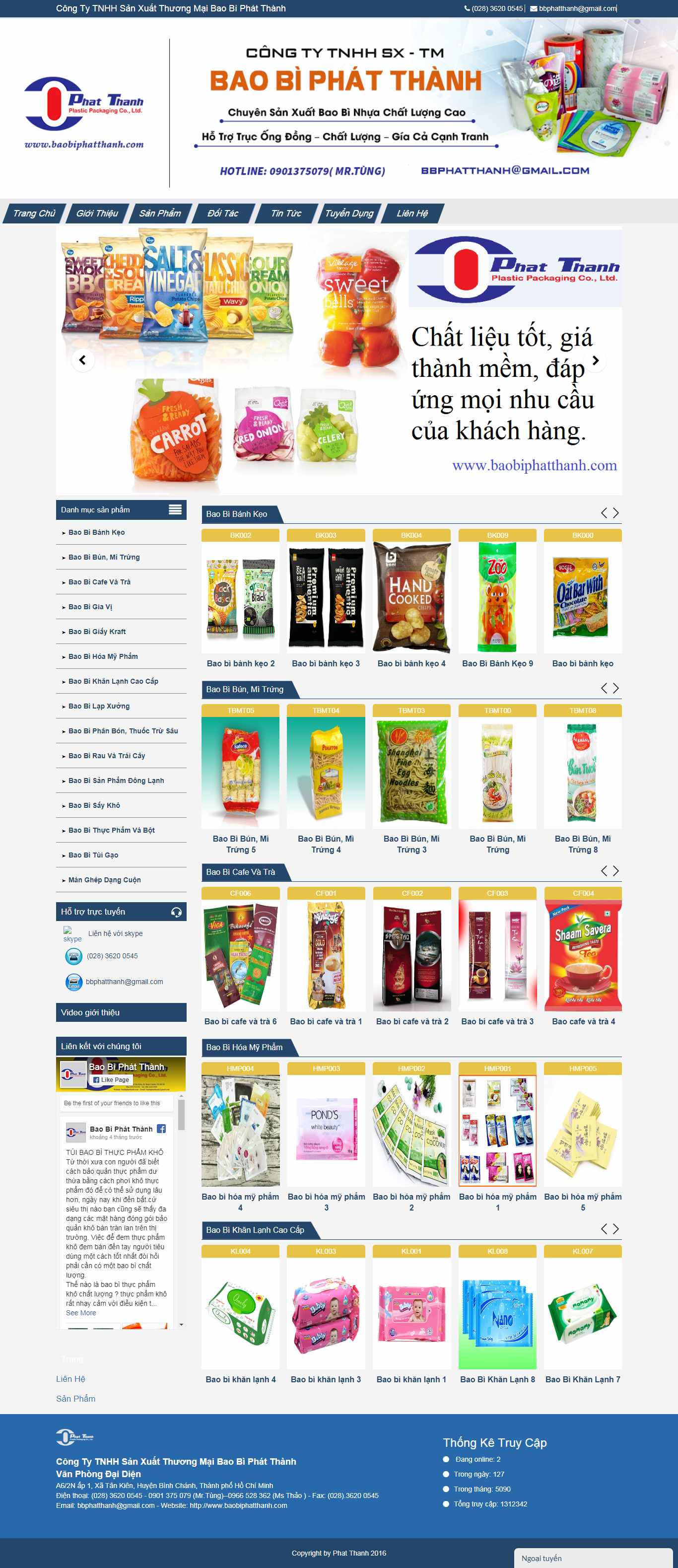 Thiết kế Website sản xuất bao bì - www.baobiphatthanh.com